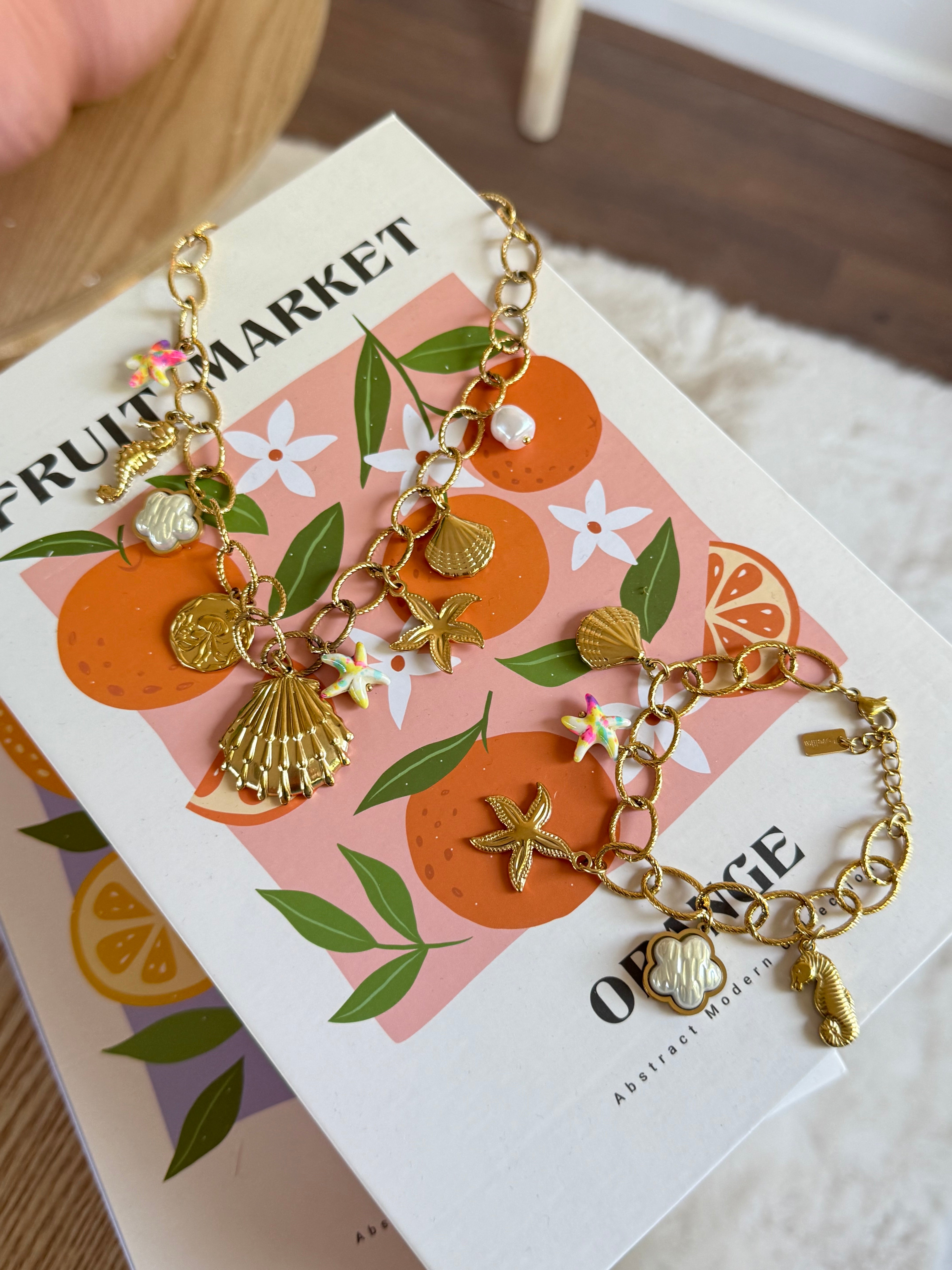 Oceanic charm necklace