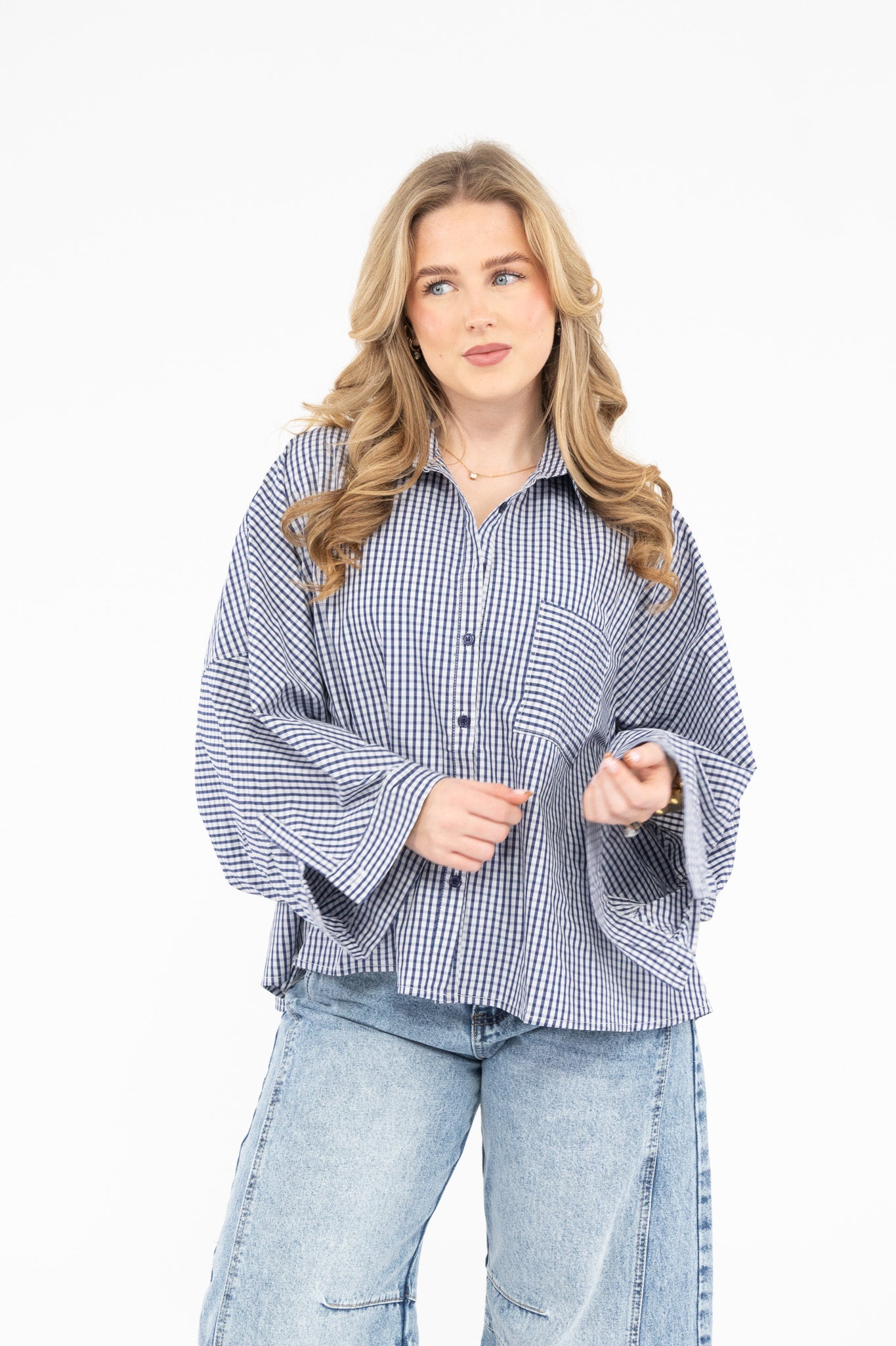 Oversized Checked Blouse