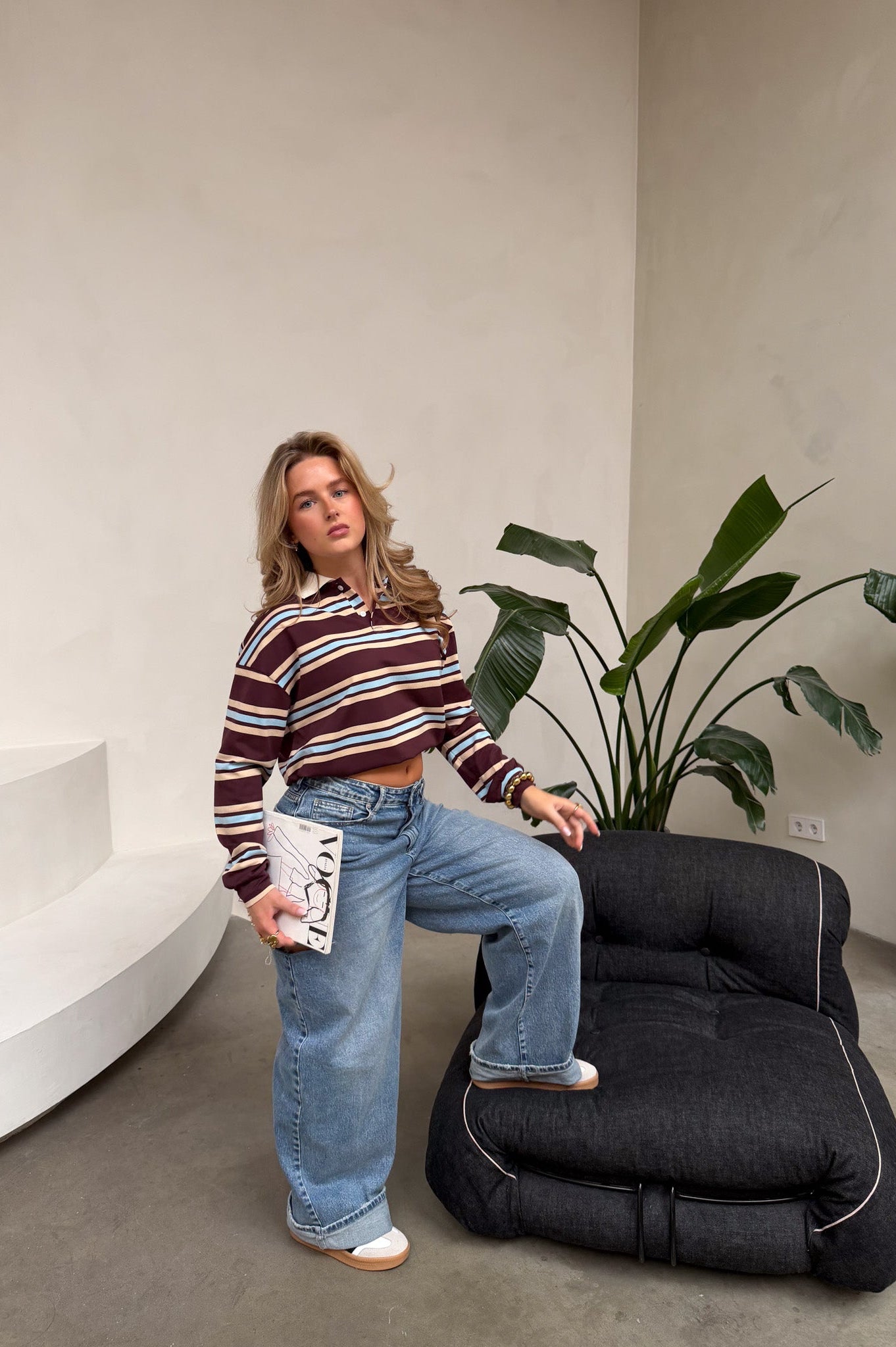 Preppy Striped Rugby Top