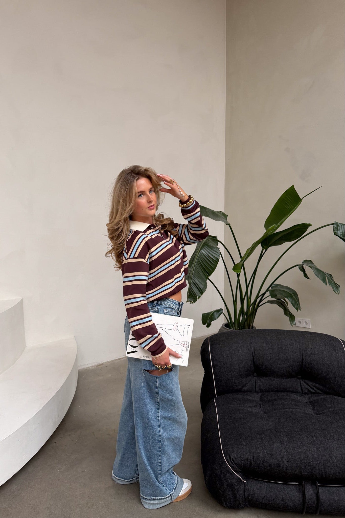 Preppy Striped Rugby Top