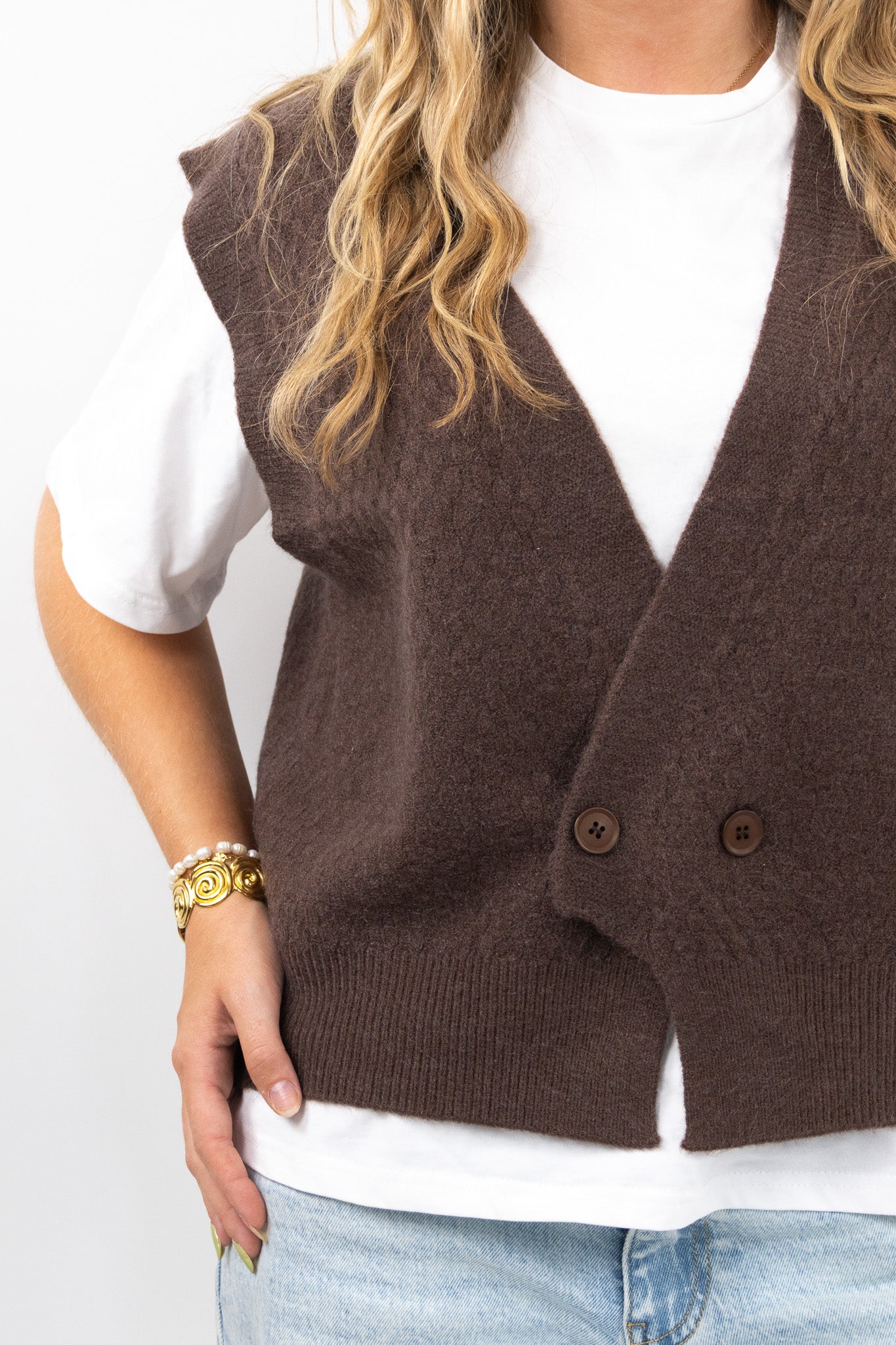 Knitted Button Gilet