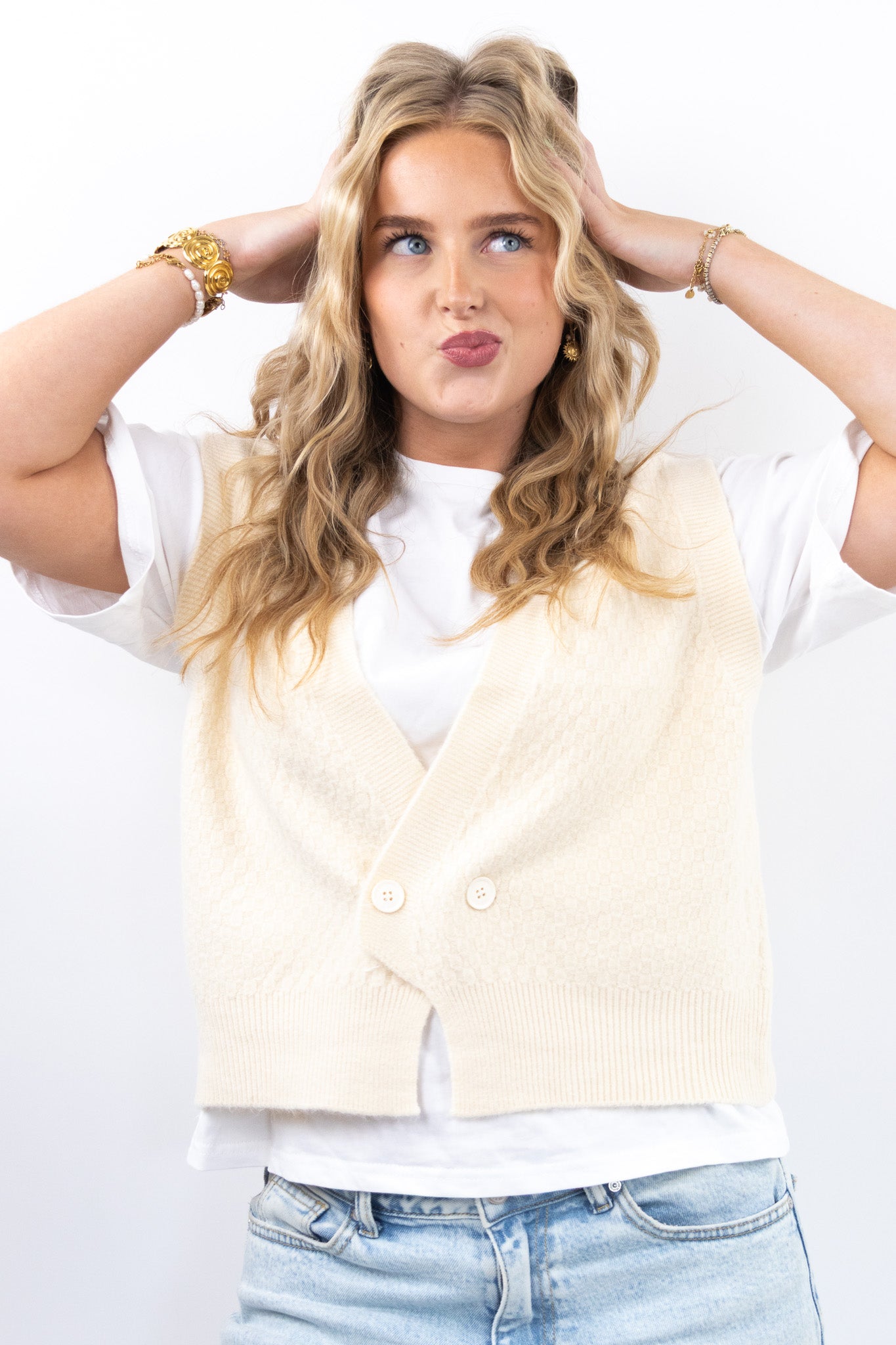 Knitted Button Gilet