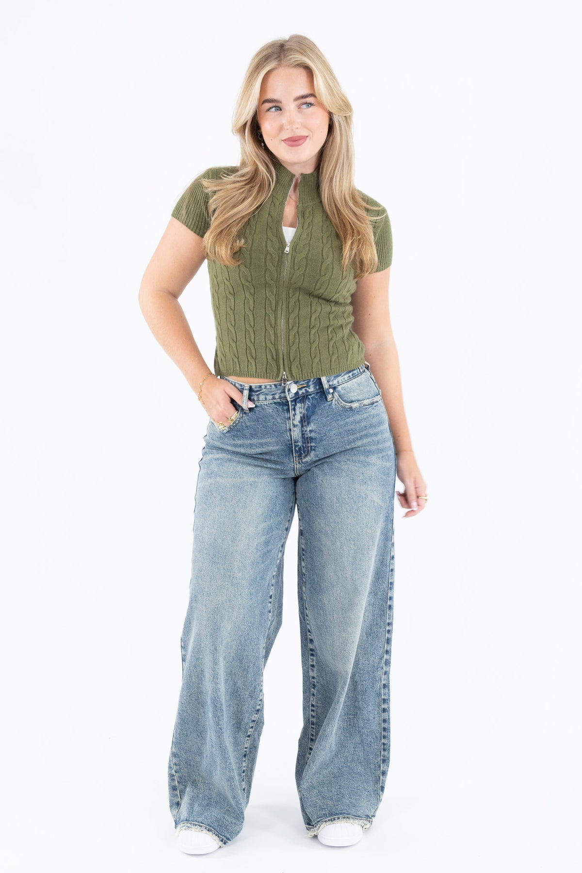Livia Cable Zip Knit