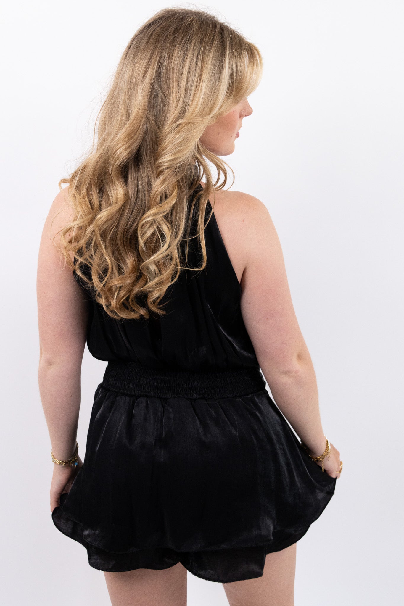 Rhea satin playsuit