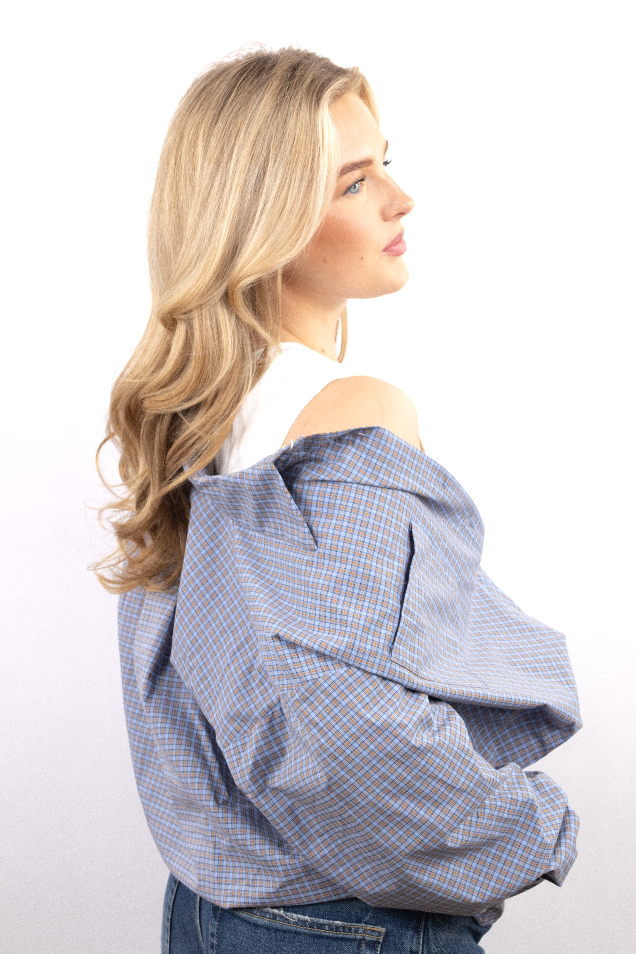 Cropped Checkered Shirt