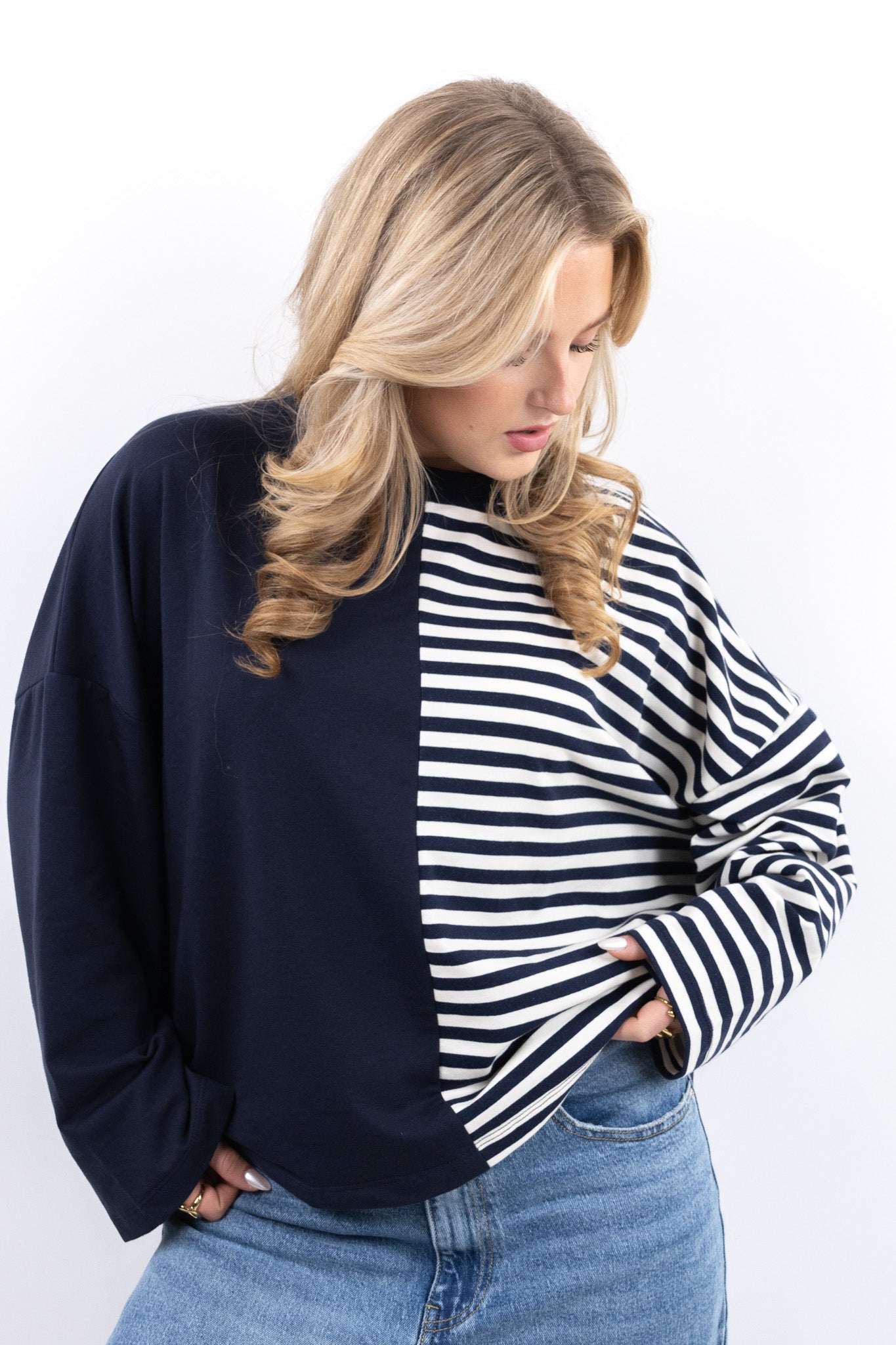 Split Stripe Sweater