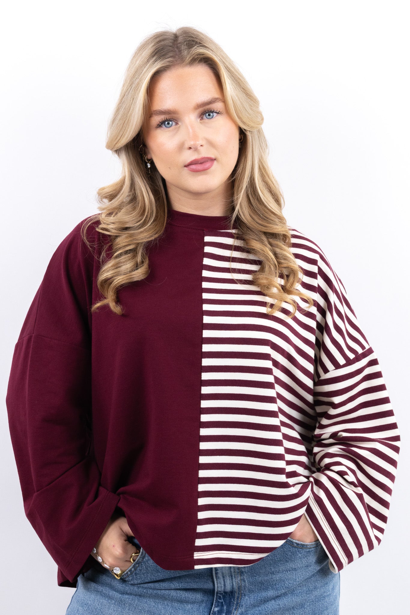 Split Stripe Sweater