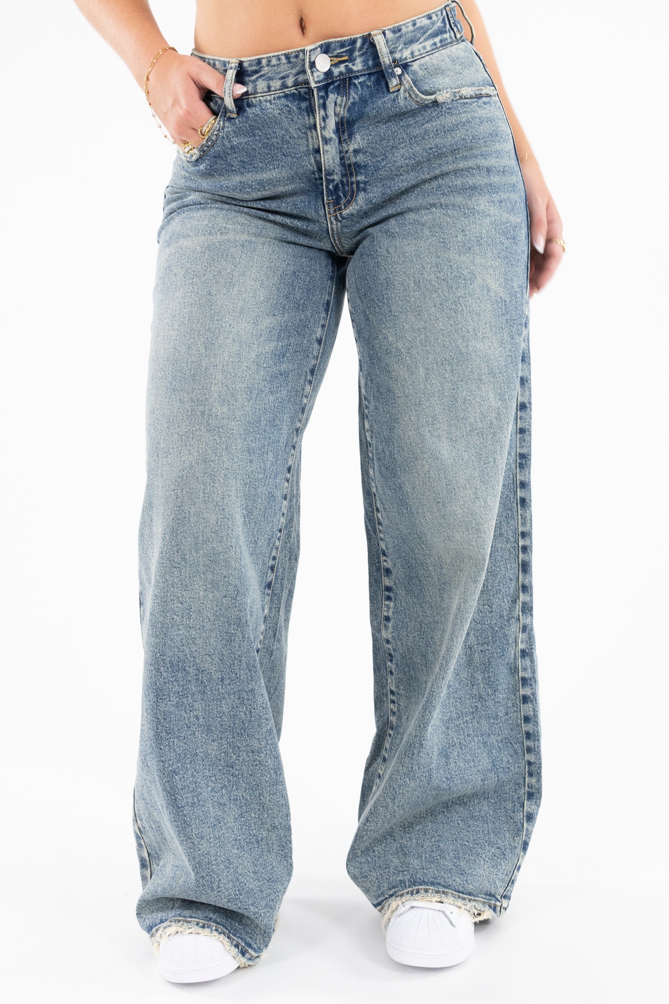 Adjustable Waist Baggy Jeans