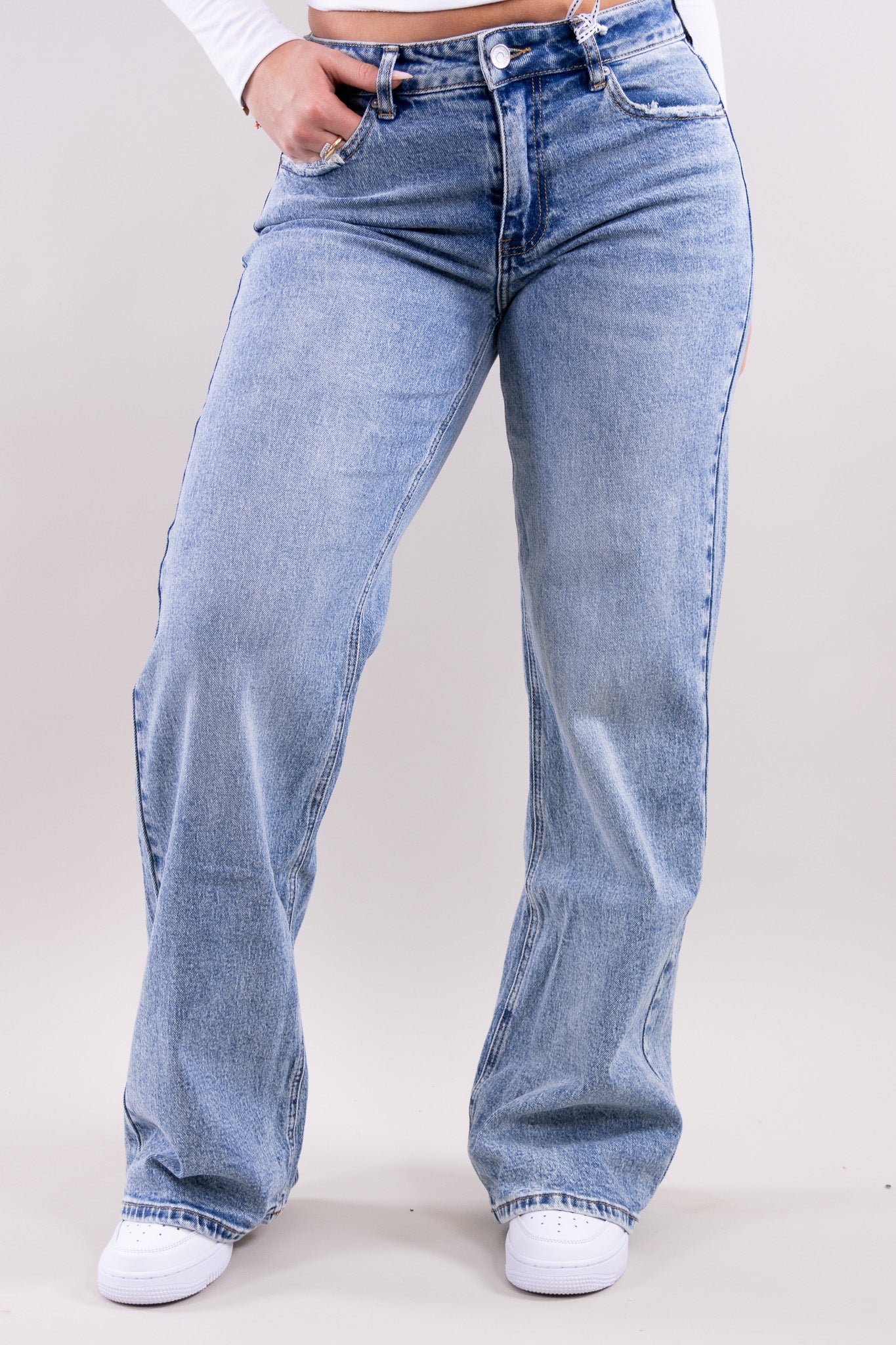Bibi mid waist jeans- stretch