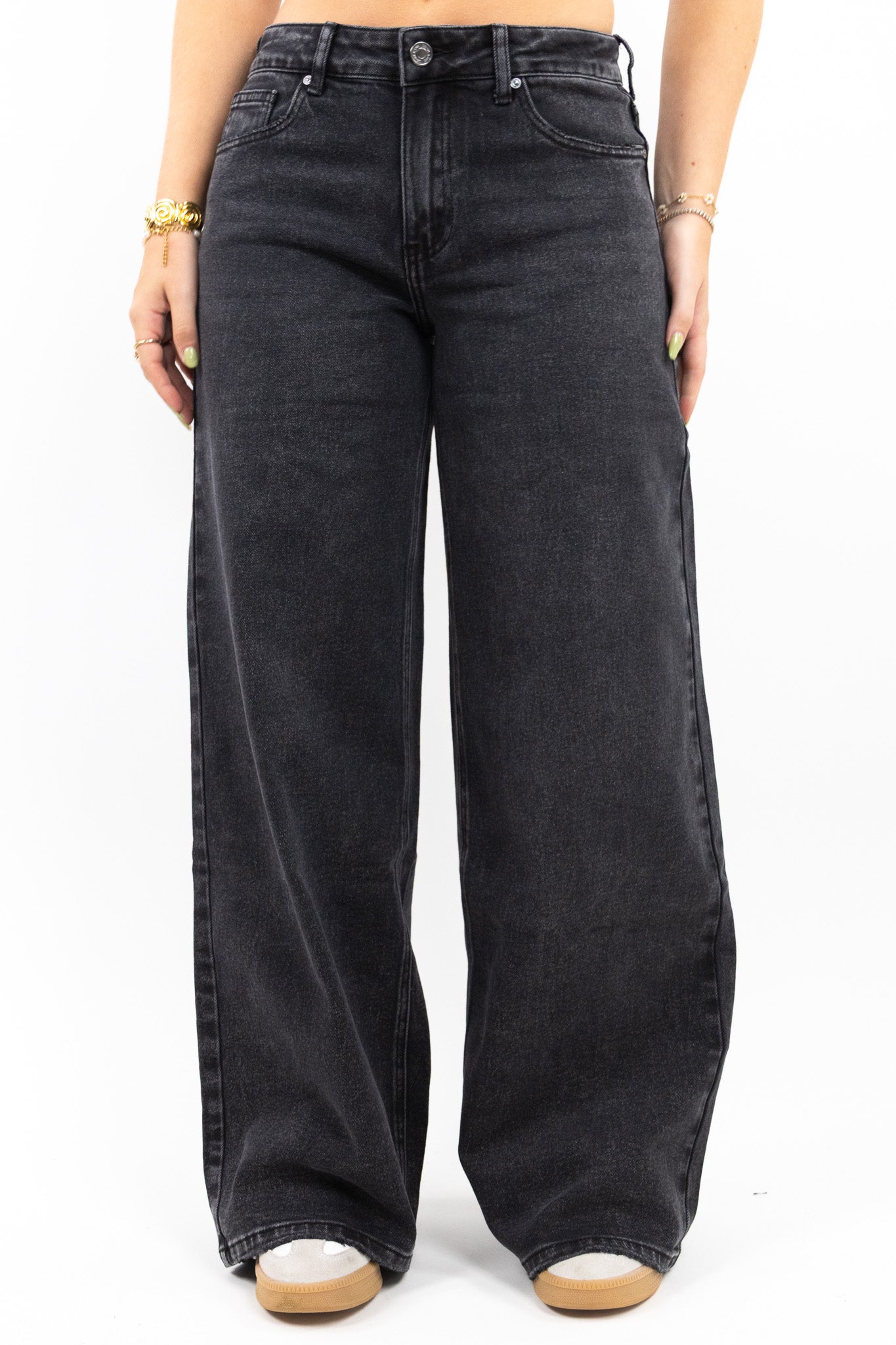 Baggy Fit Wide Leg Jeans - Stretch
