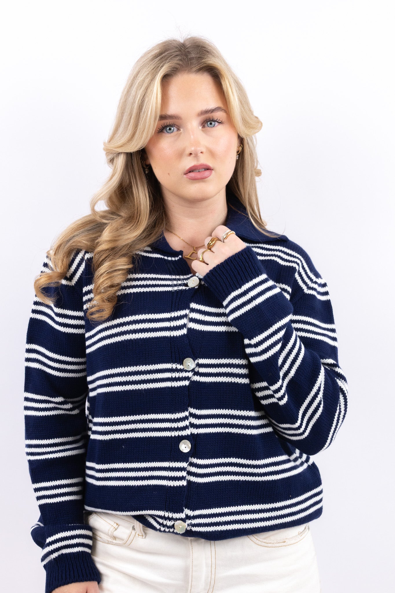 Striped Polo Cardigan
