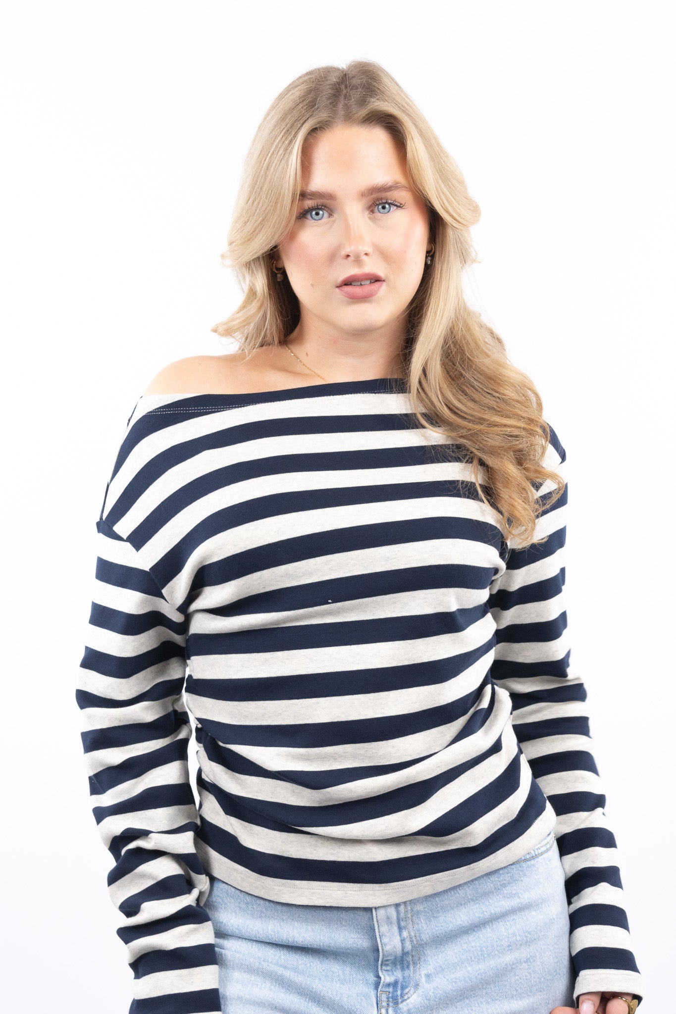 Boatneck Stripe Top