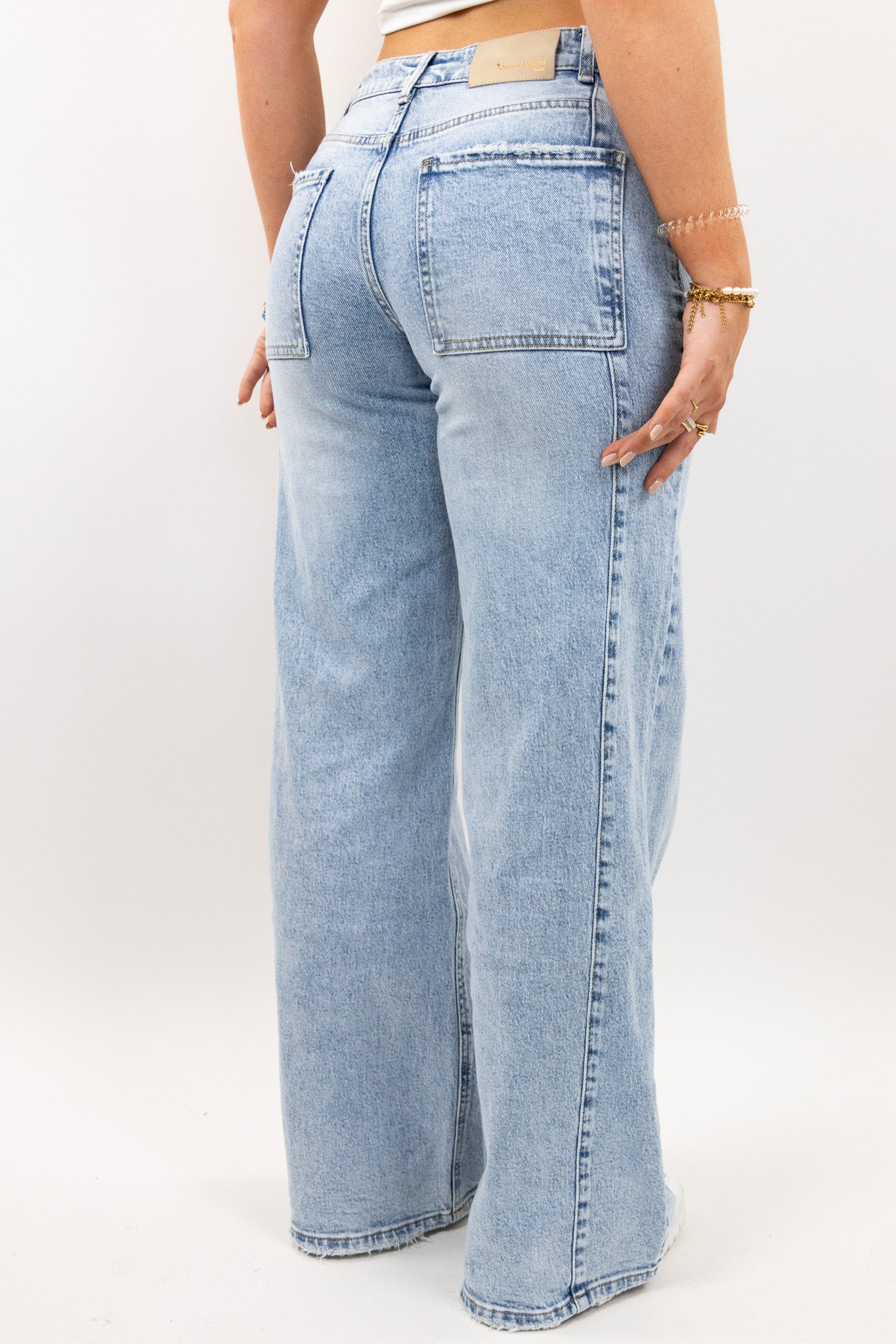 Sculpt Side Wide Leg Jeans - Stretch
