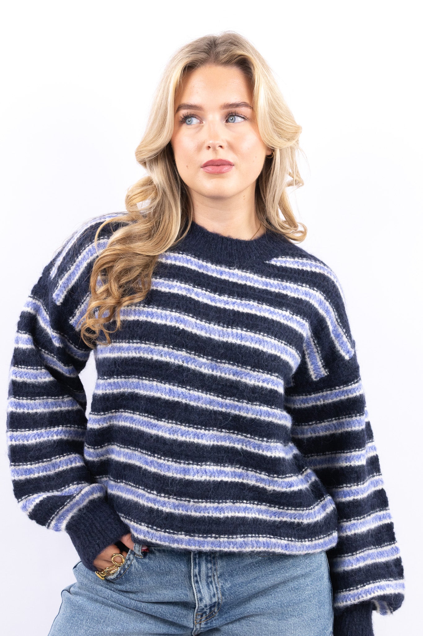 Fuzzy Striped Sweater