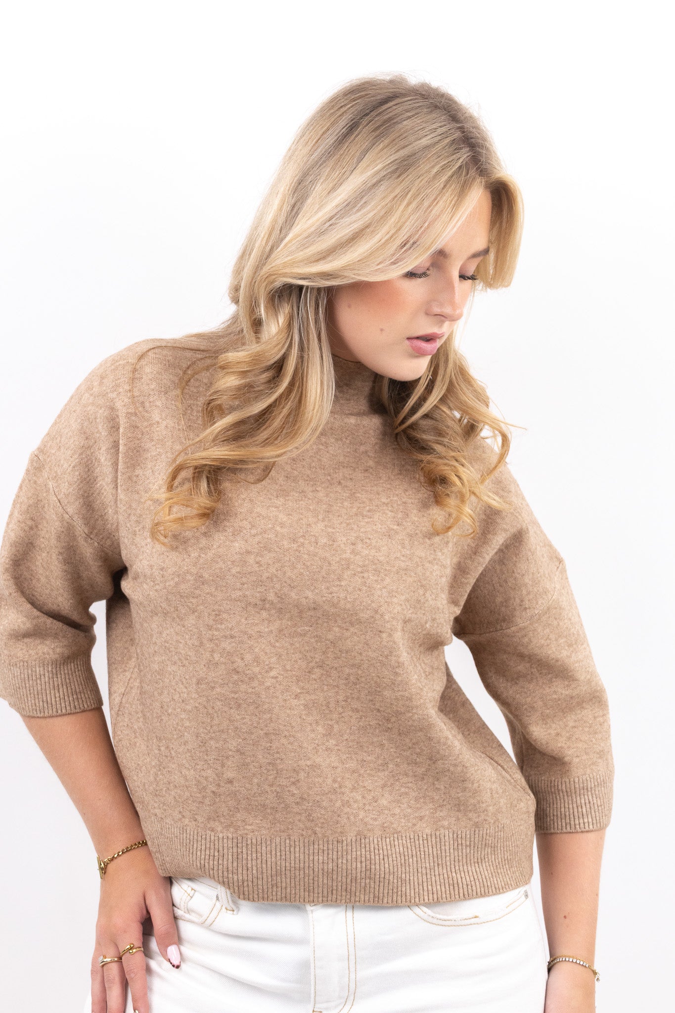 High Neck Knit Top