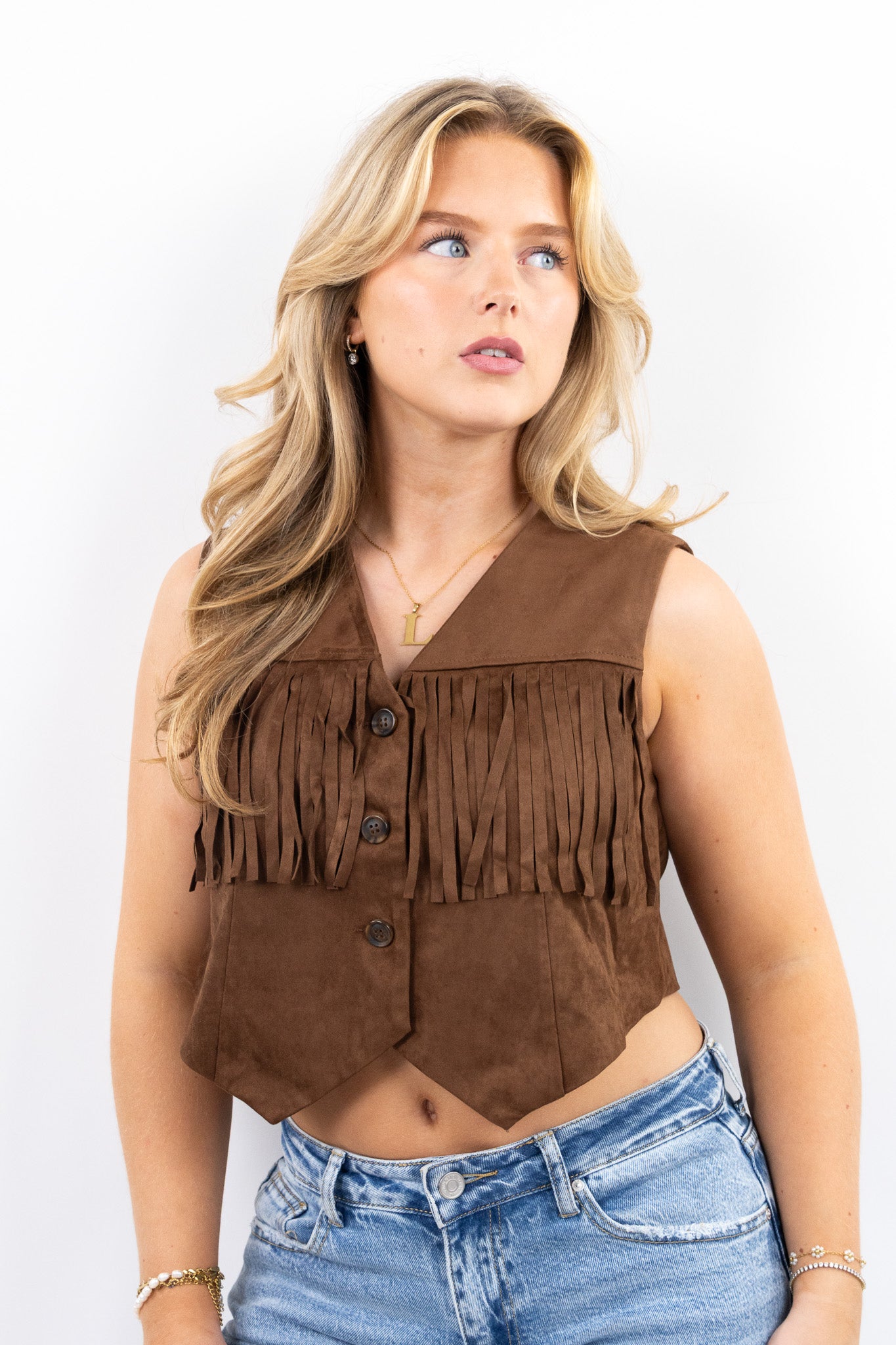 Suede Fringe Gilet