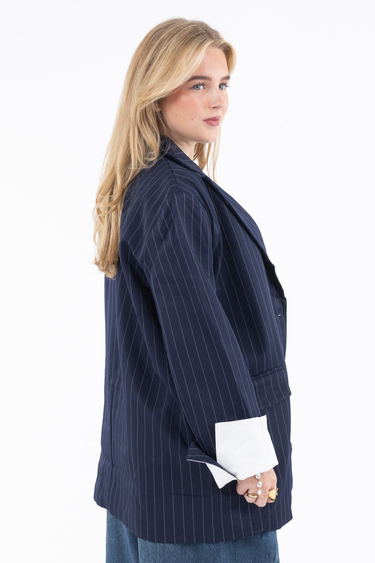 Pinstripe Oversized Blazer