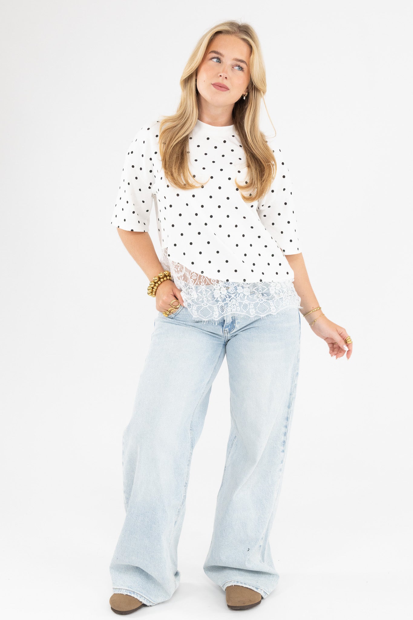 Polka Dot Lace Top