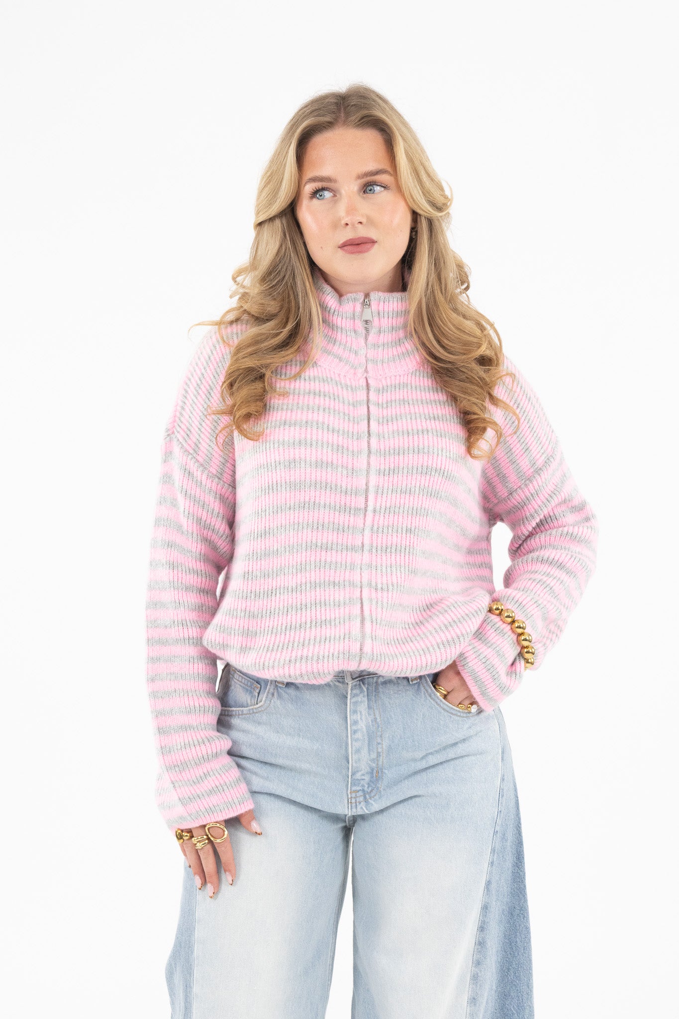 Ribbed Zip Cardigan