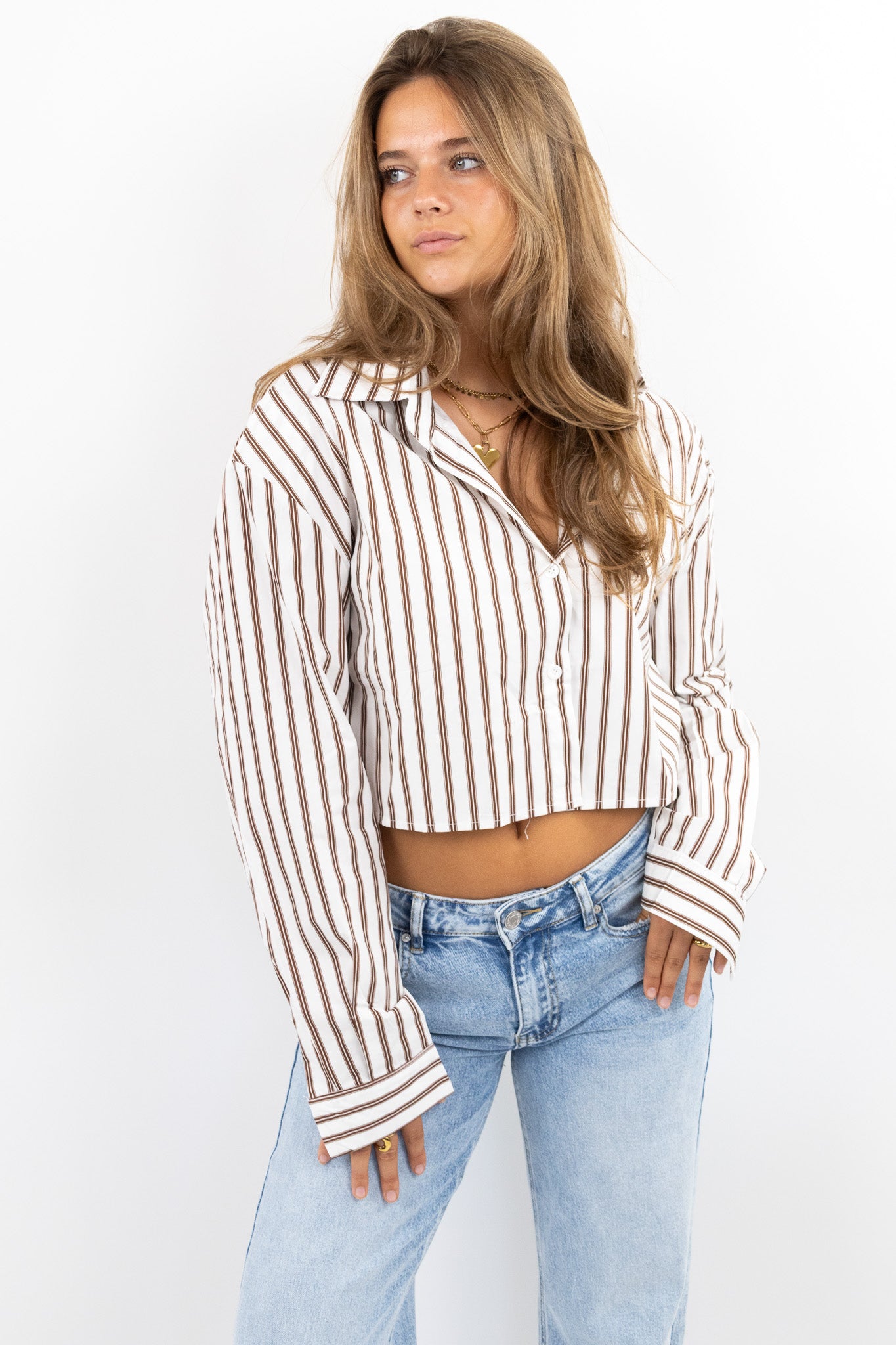Striped Open Back Blouse