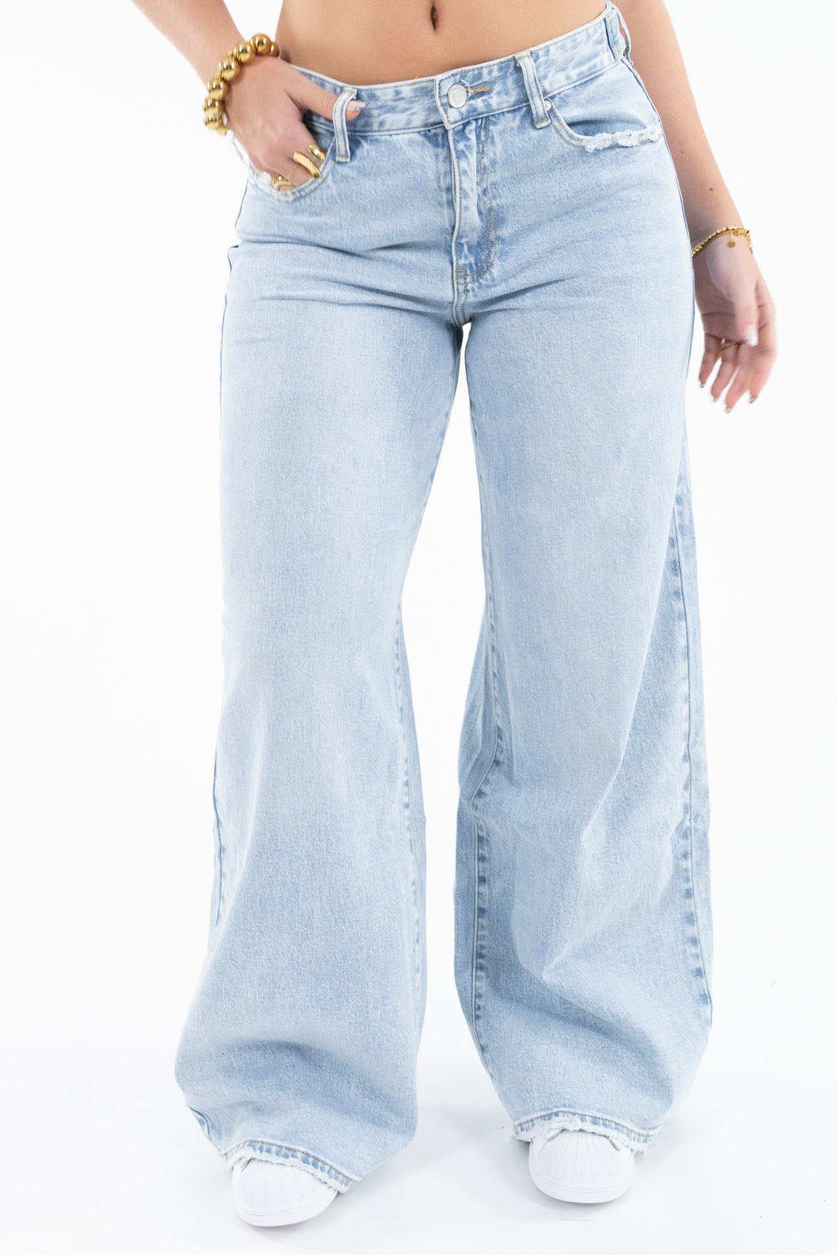 Adjustable Waist Baggy Jeans