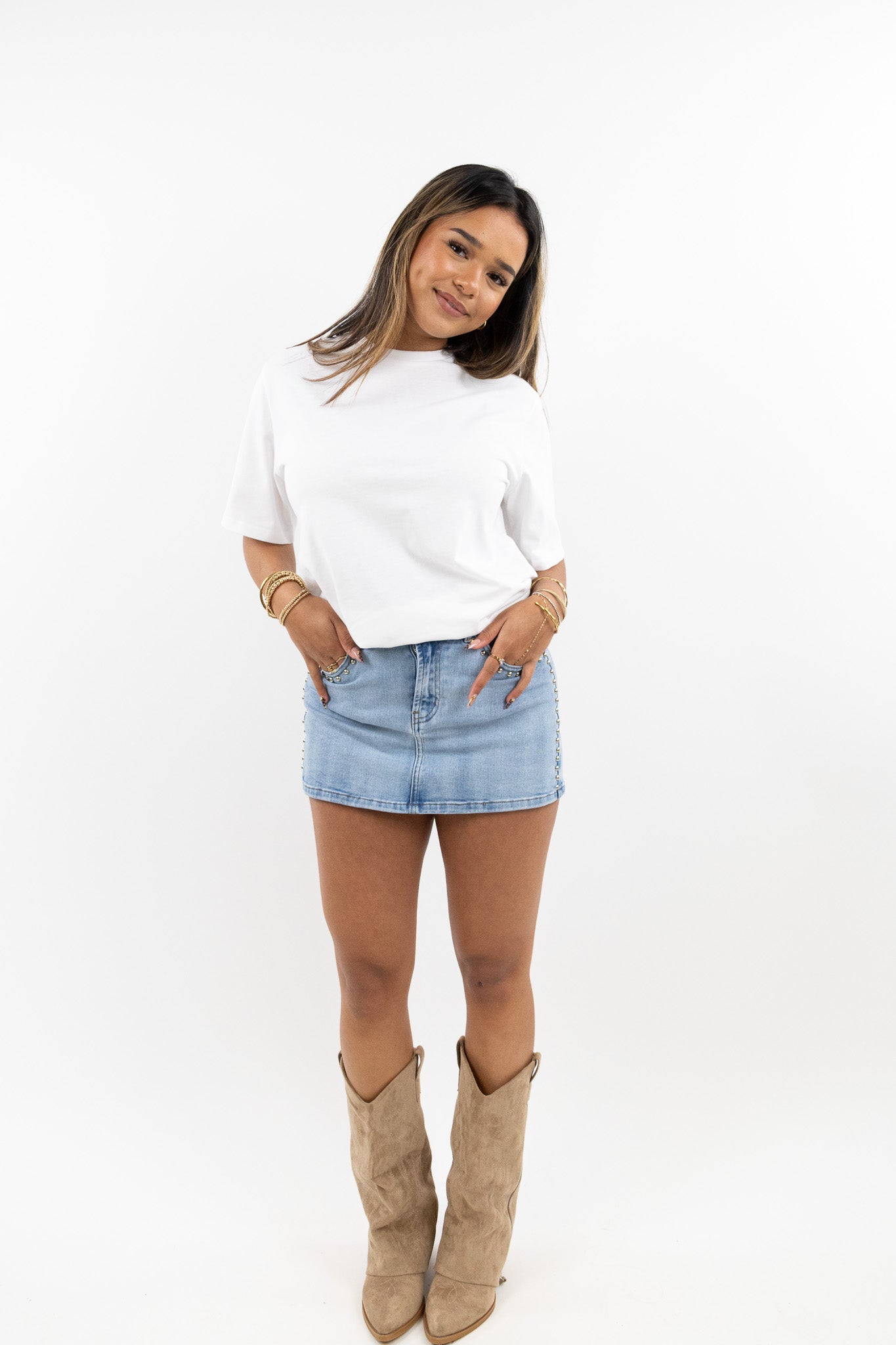 Studs skort