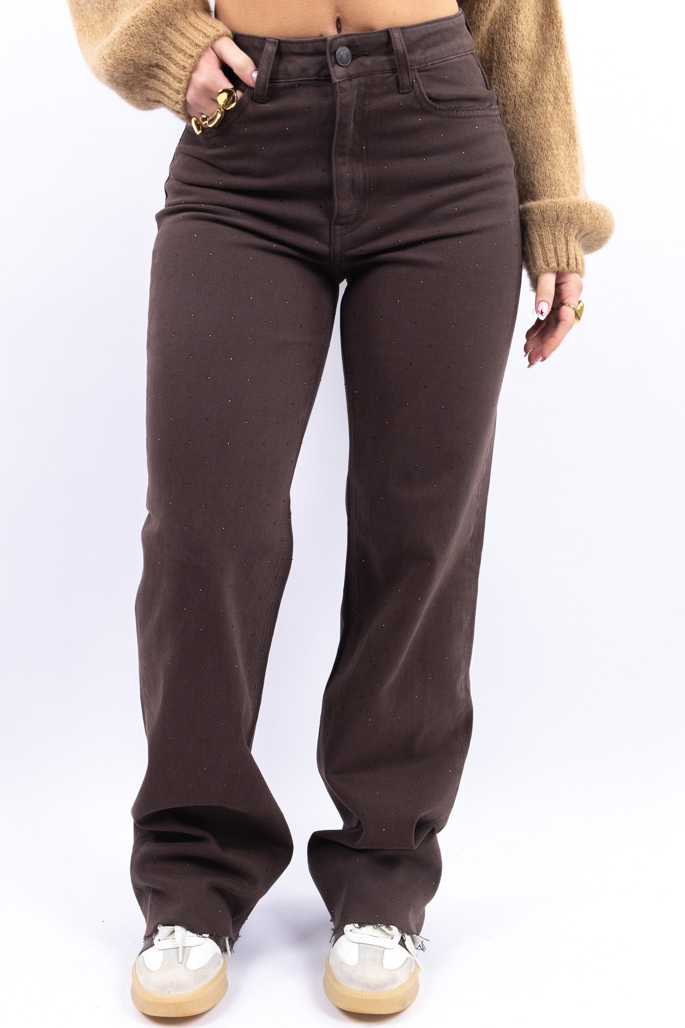 Sparkling wide leg jeans