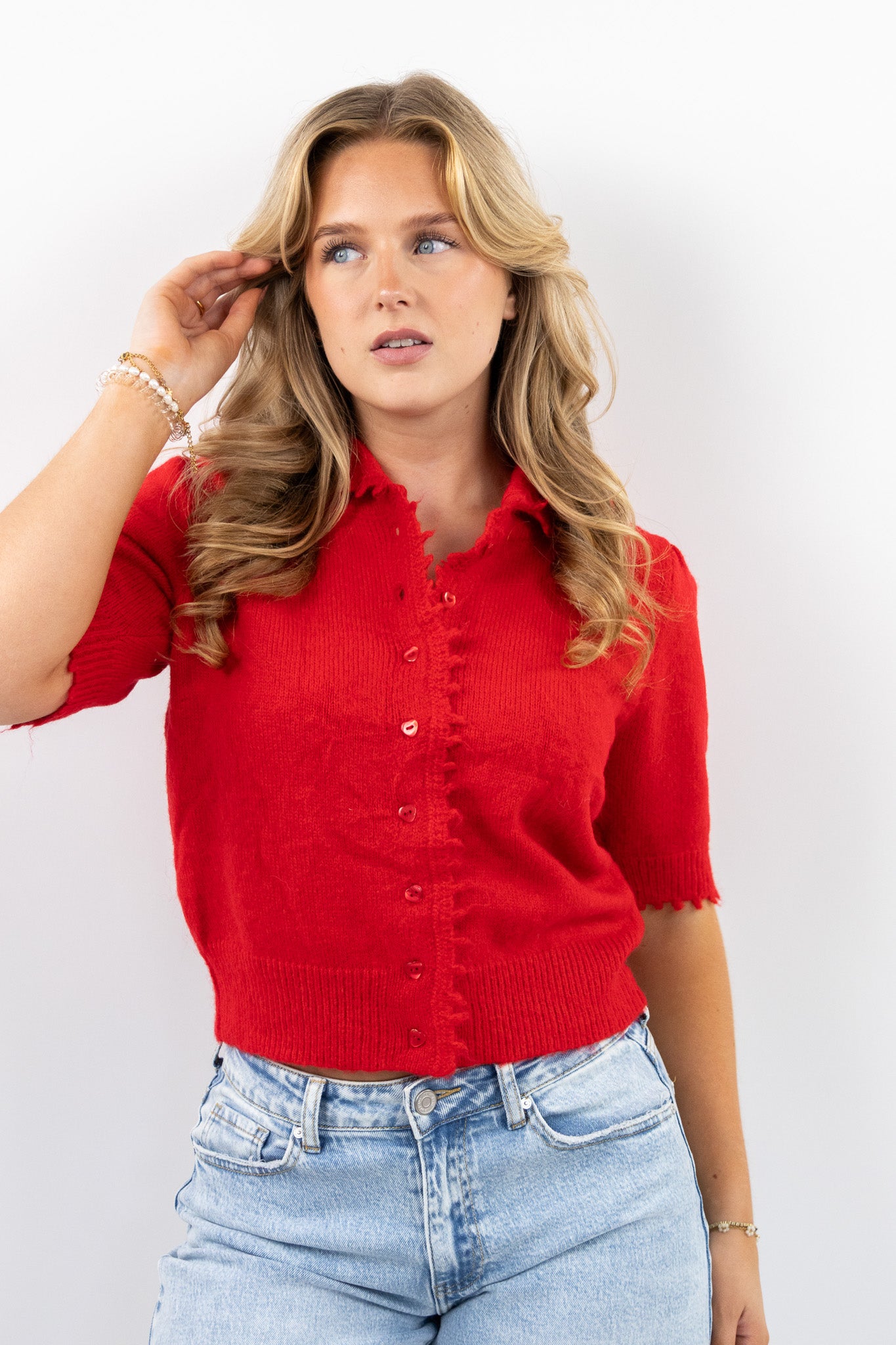Wavy Button Cardigan