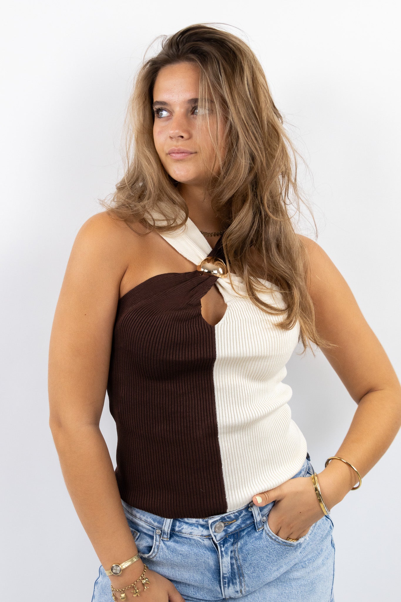 Two-Tone Halter Top