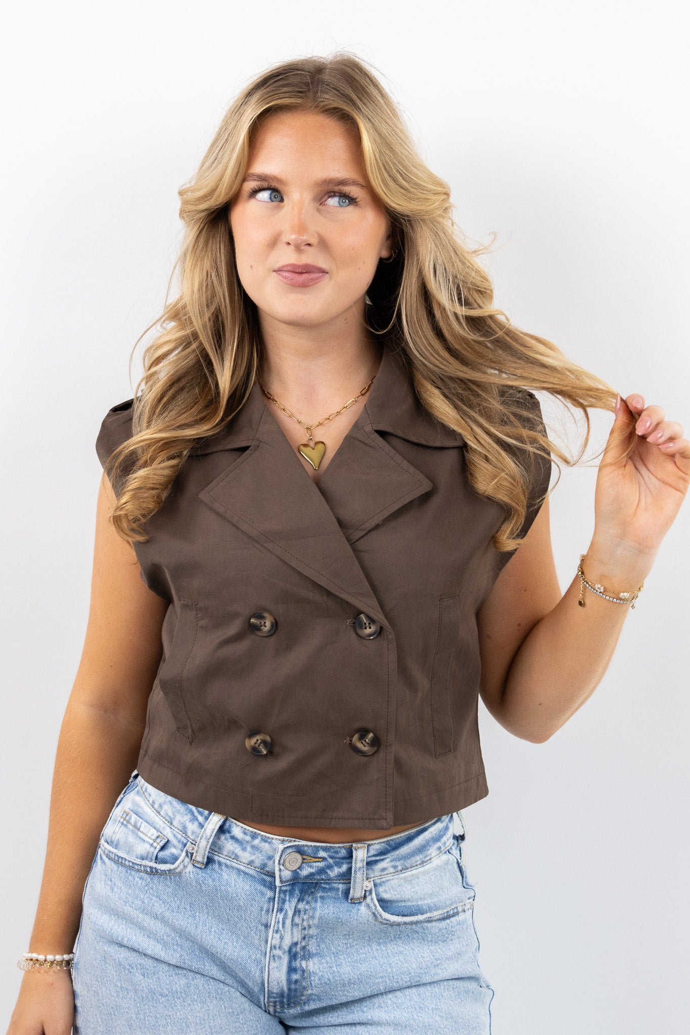 Harper Cropped Trench Vest