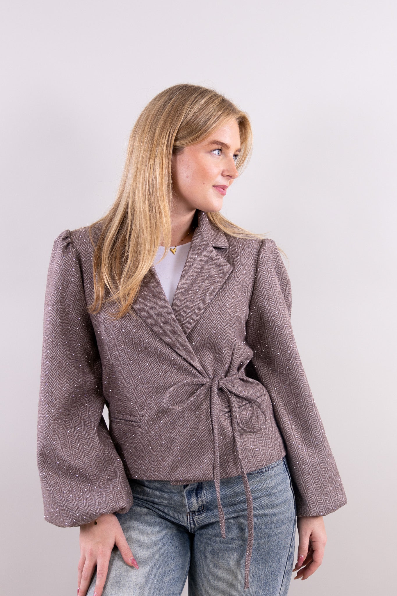 Jane glitter wrap blazer