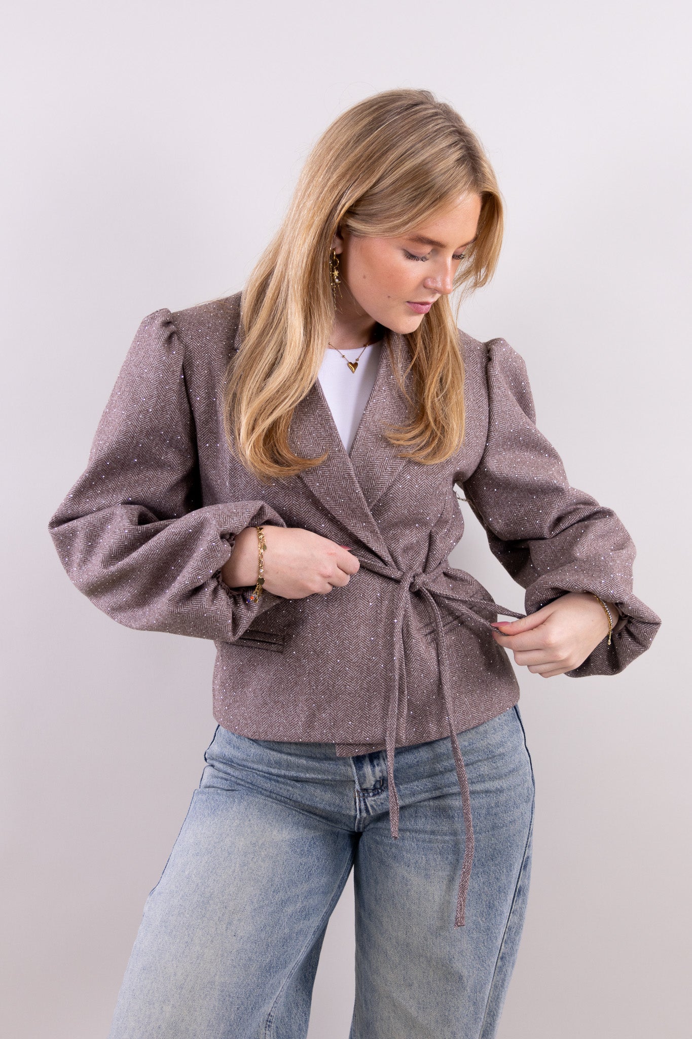 Jane glitter wrap blazer
