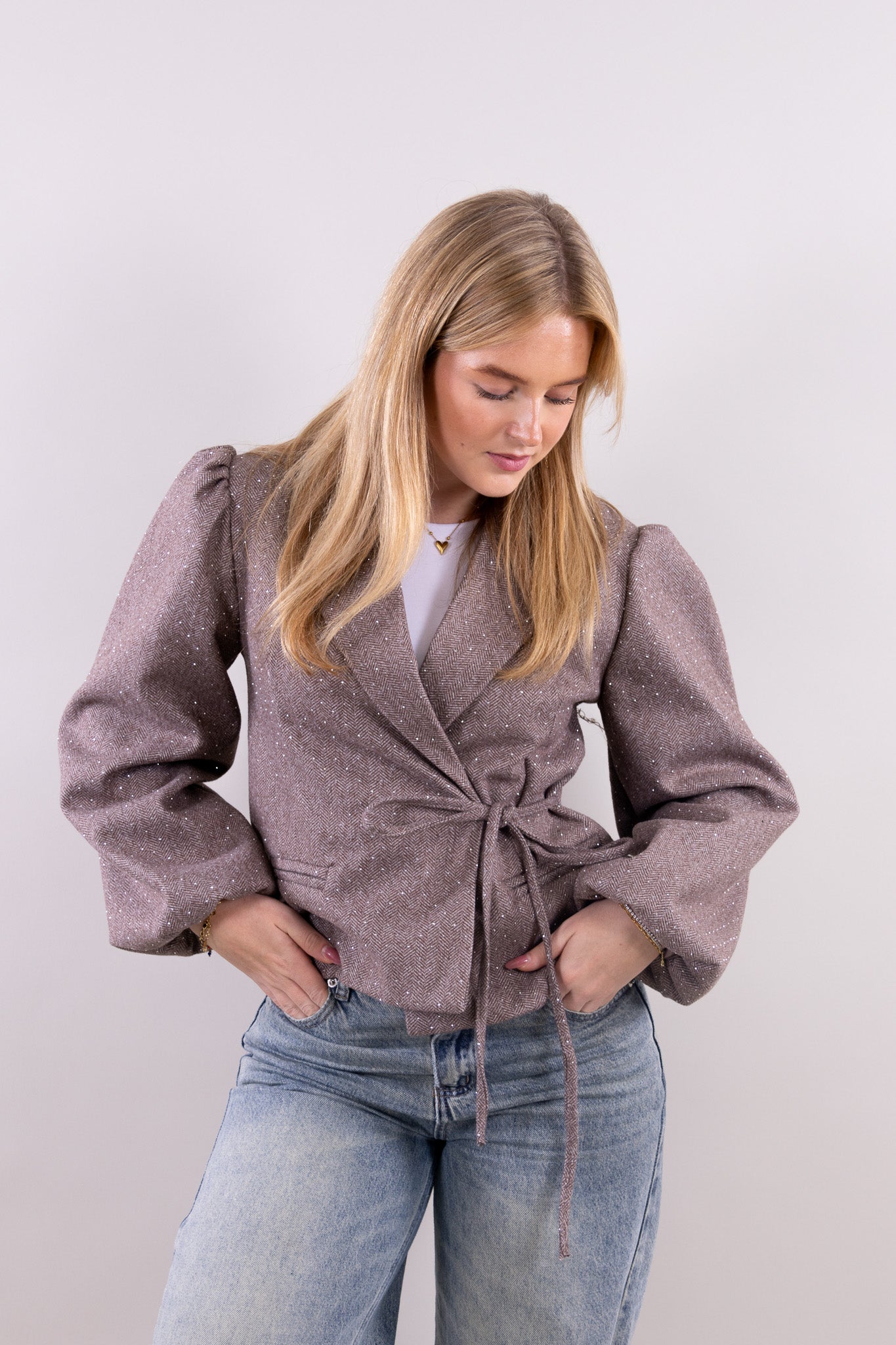 Jane glitter wrap blazer