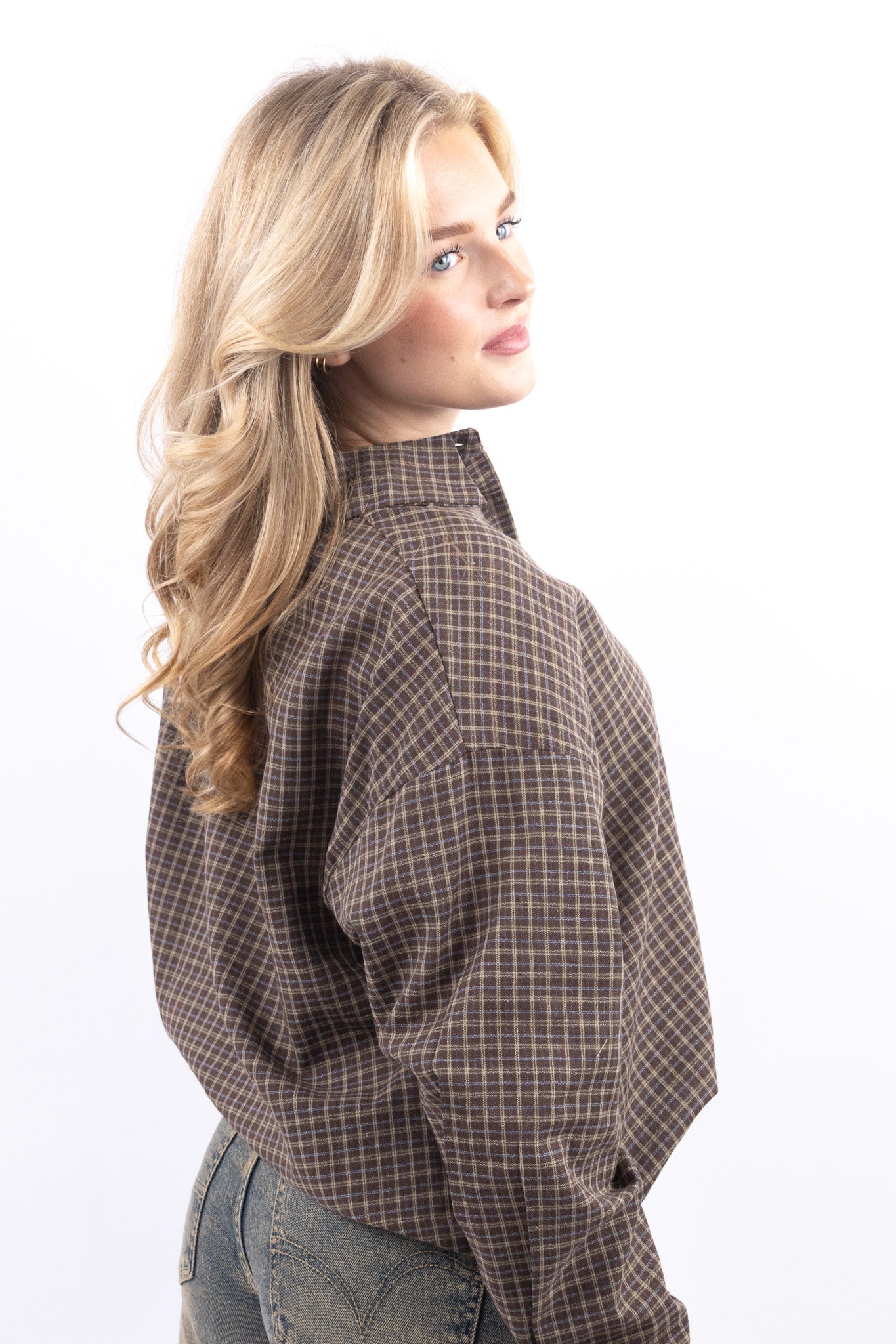 Oversized Check Blouse