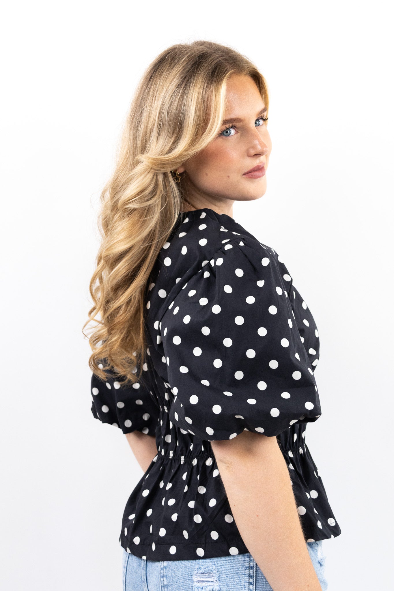 Dotty Peplum Top