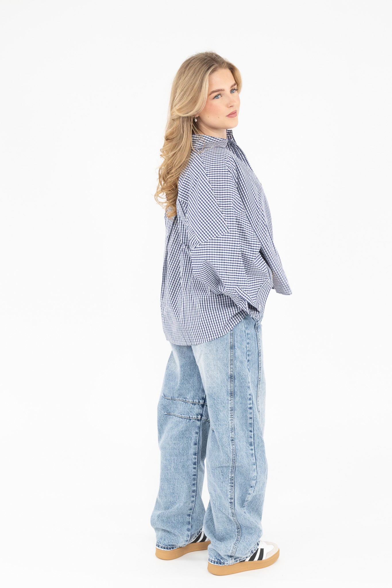 Oversized Checked Blouse