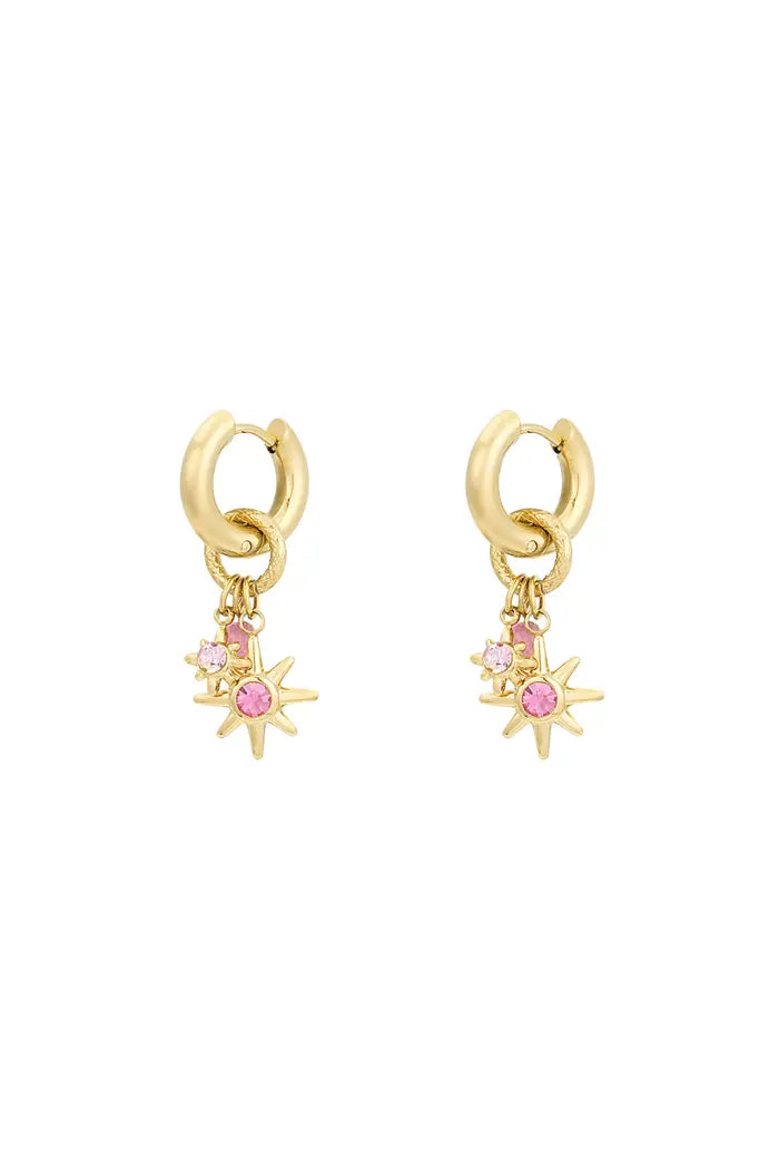 Pink starlight earring