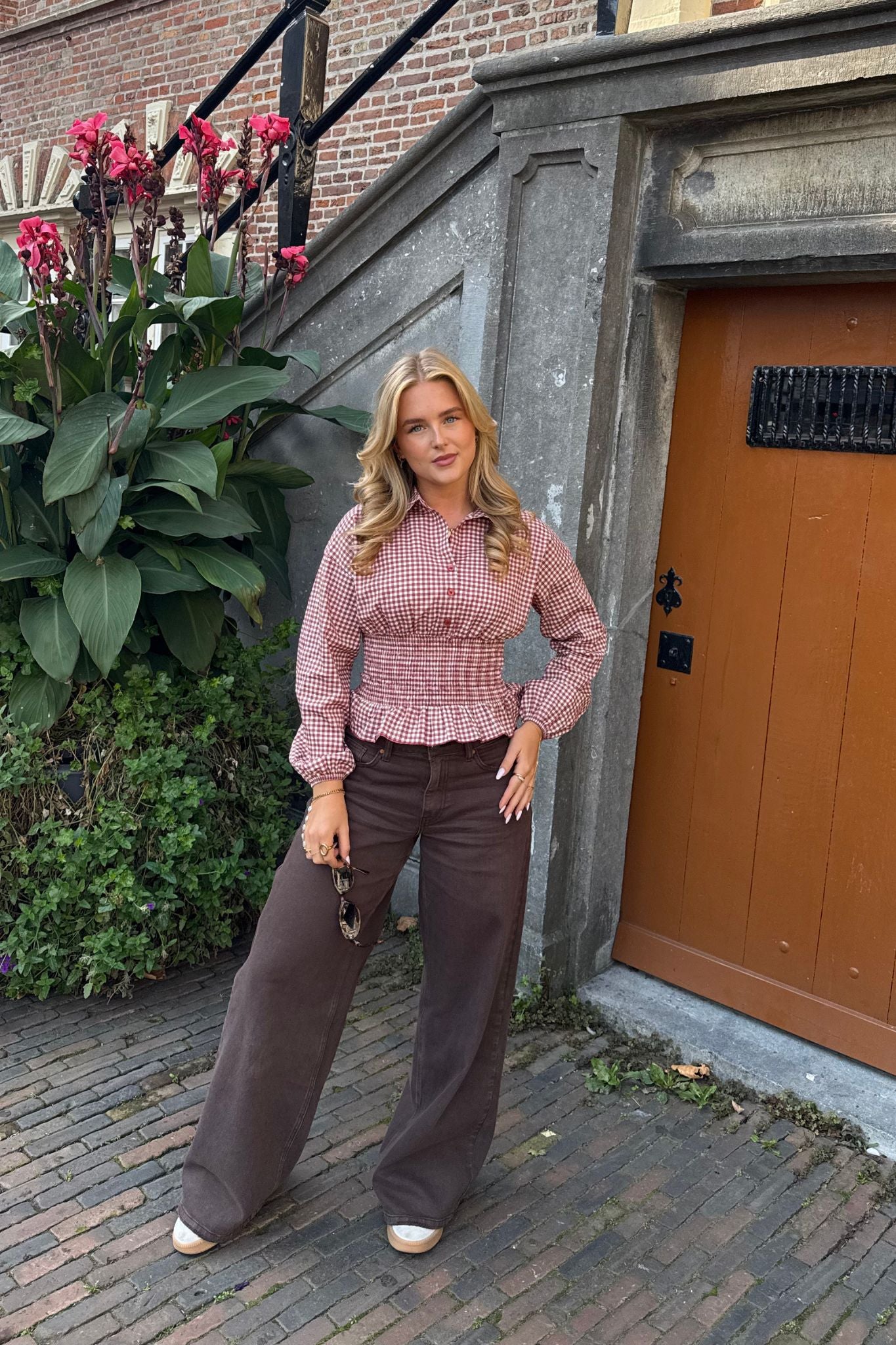 Fitted Gingham Top