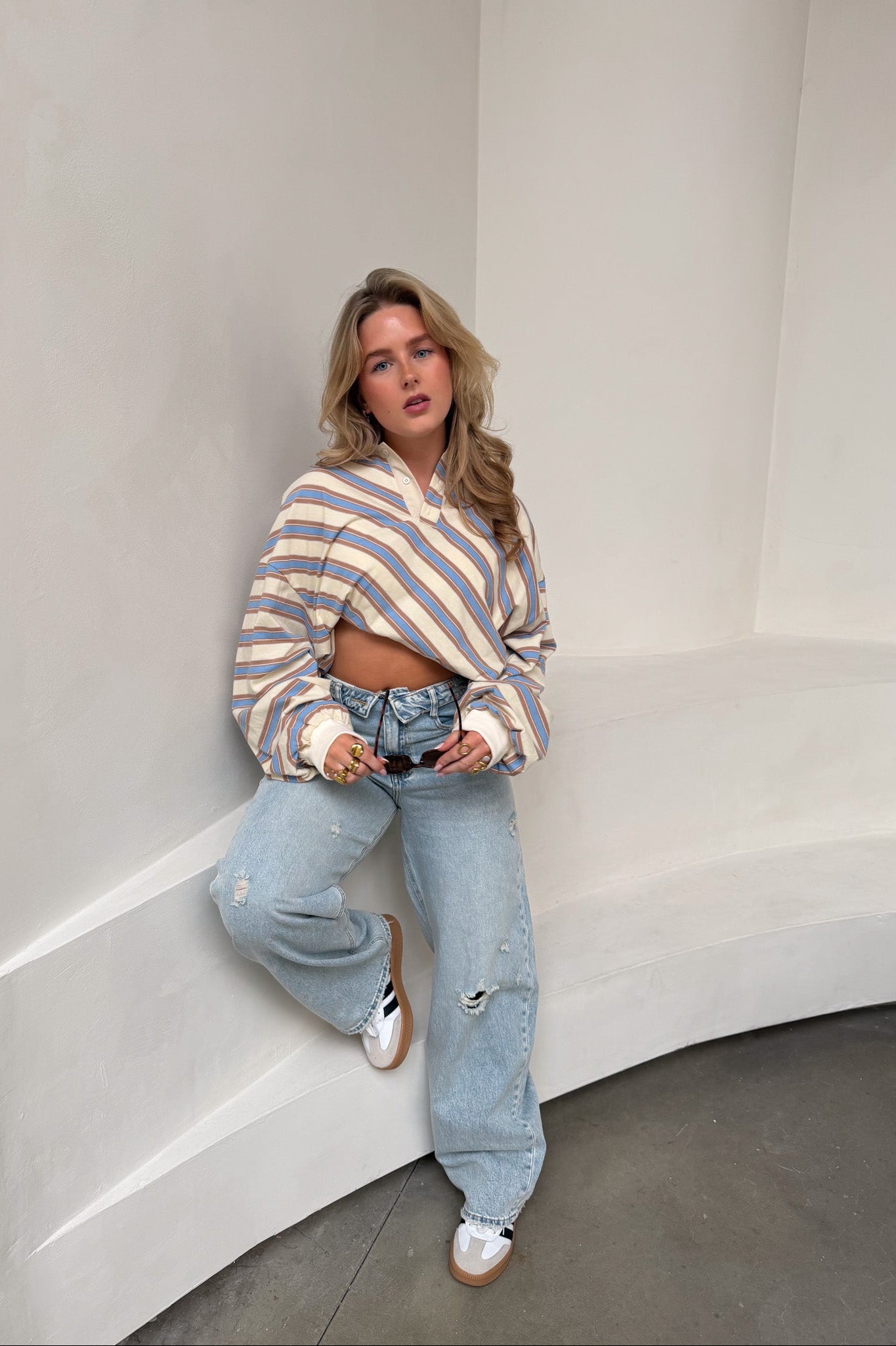 Vintage Stripe Boxy Fit Polo