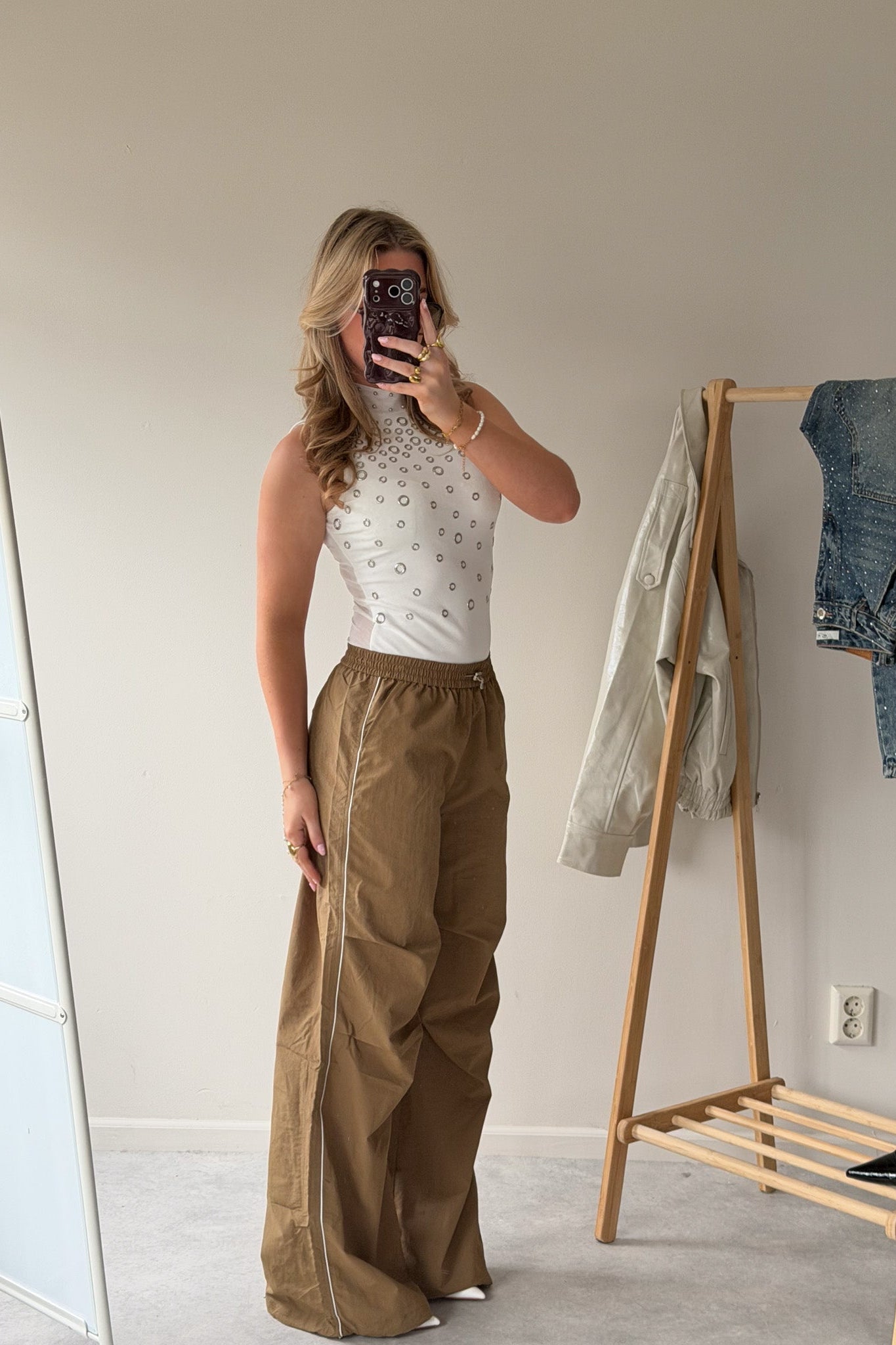 Studded High Neck Top