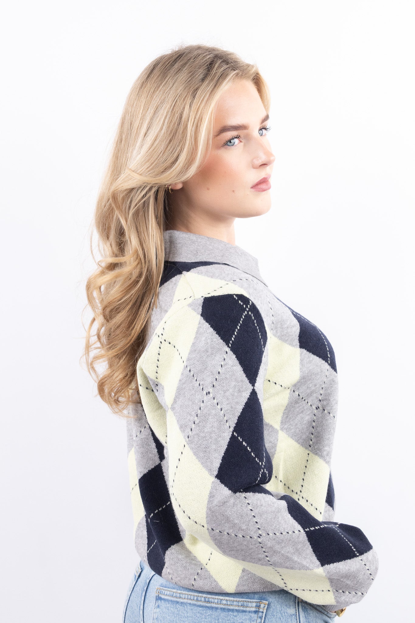 Argyle Polo Cardigan