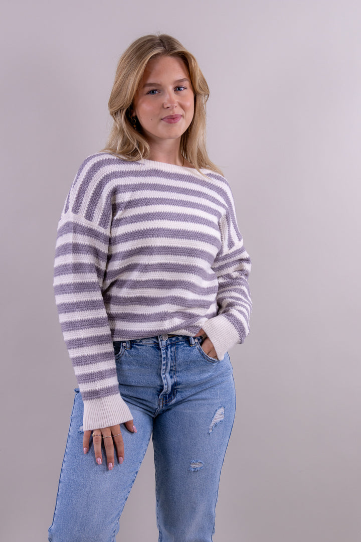 Bow striped knit