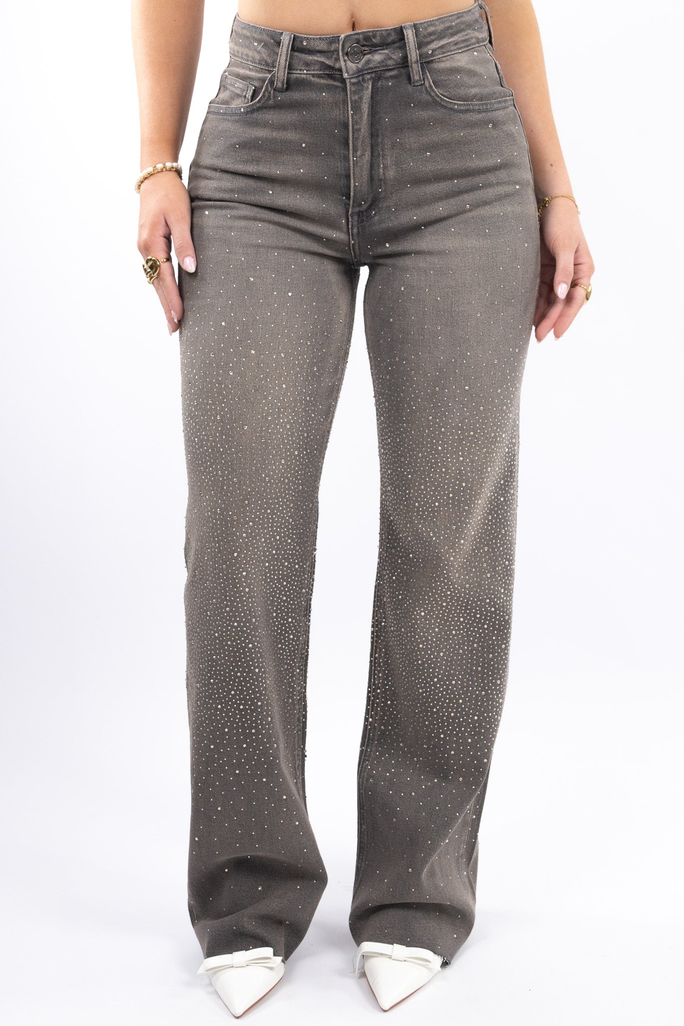 Riley Glitter Wide Leg Jeans
