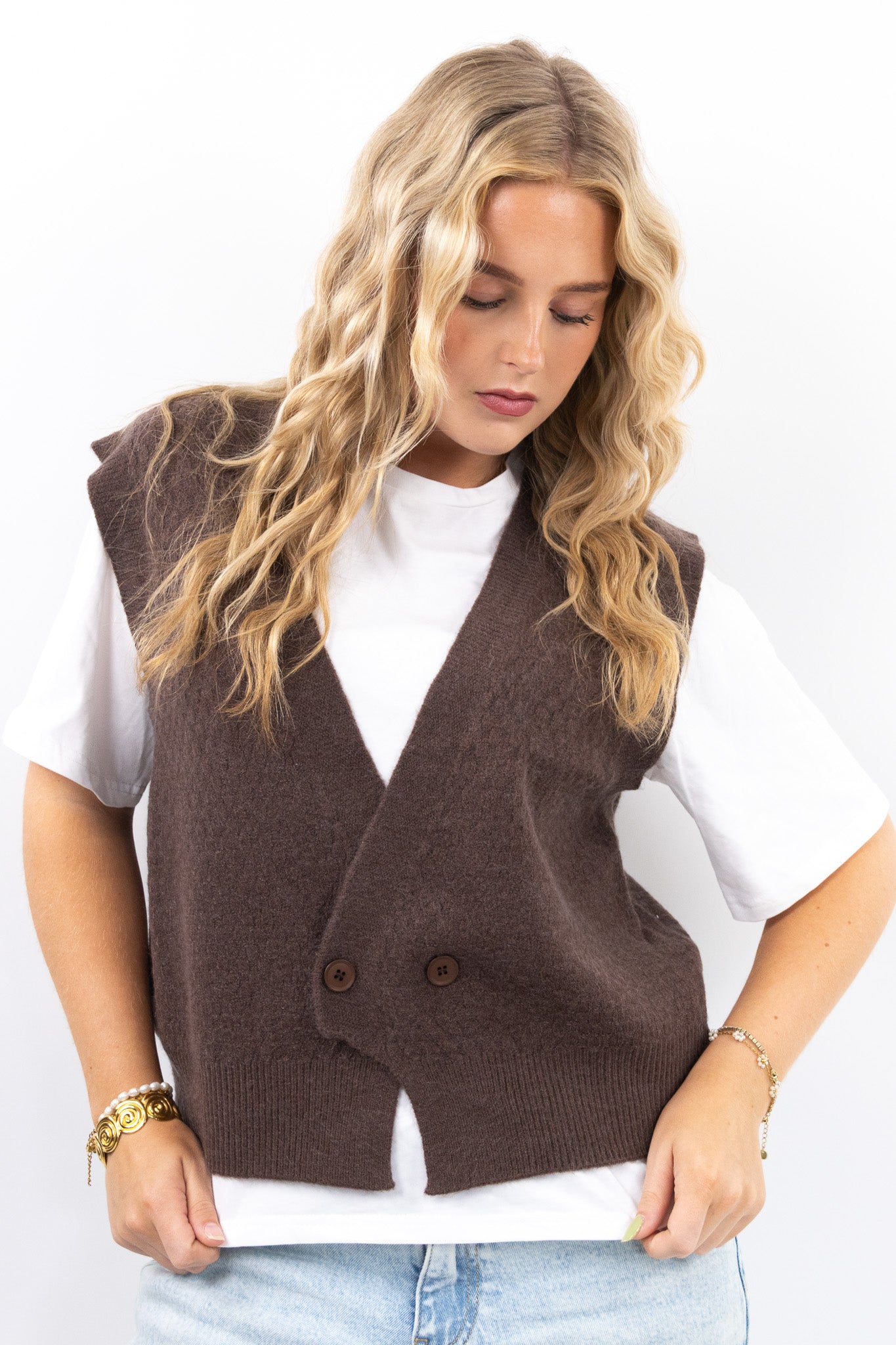Knitted Button Gilet