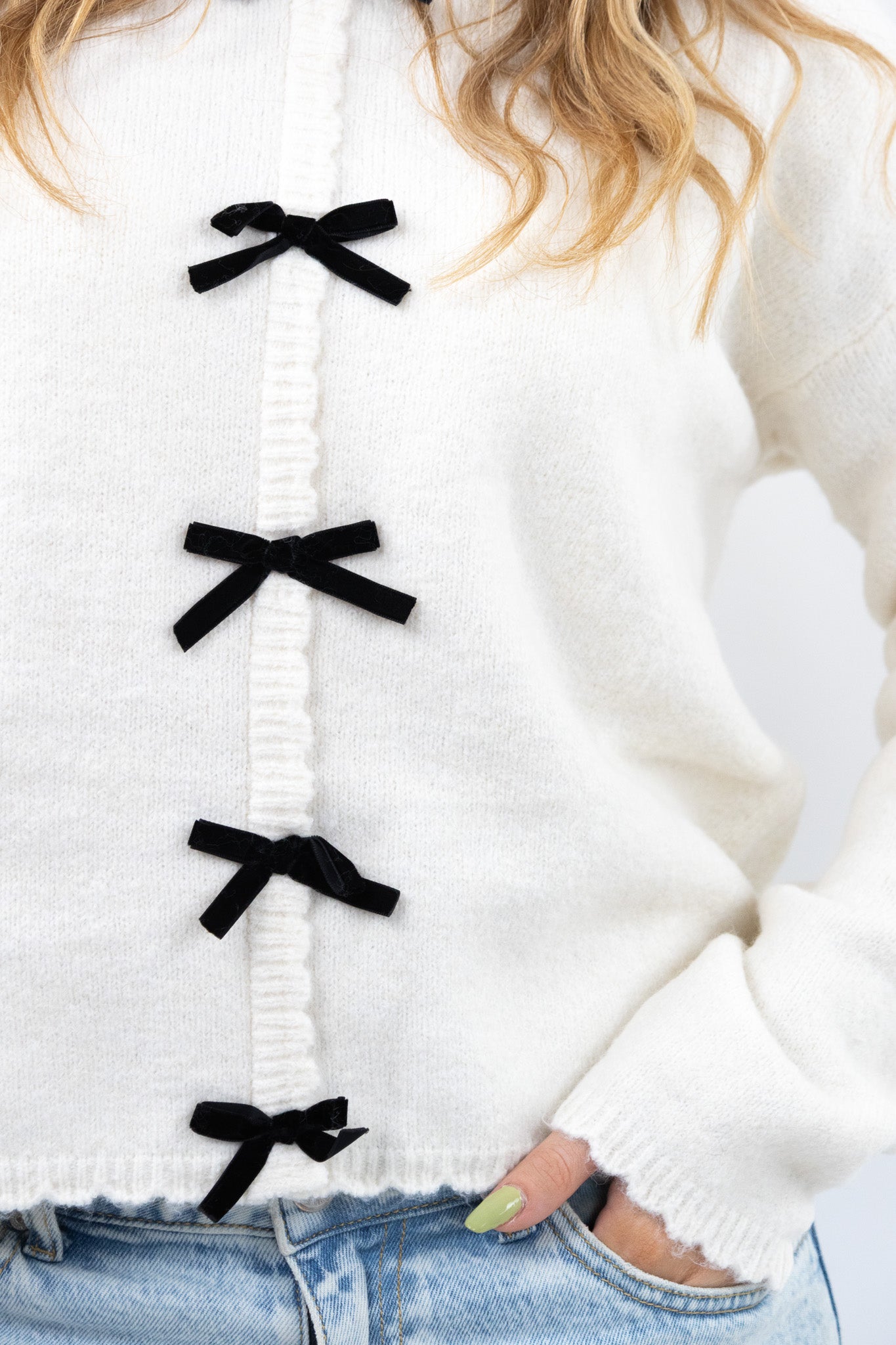 Bow Detail Knit Cardigan