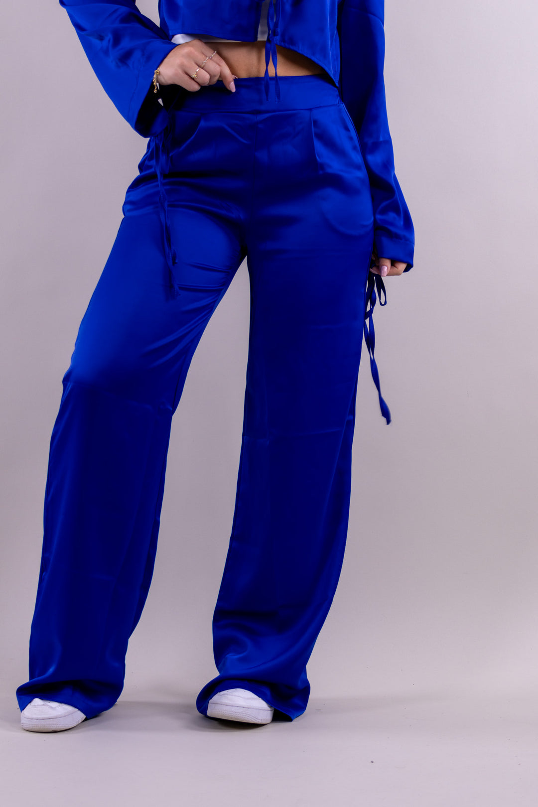 Sky satin pants