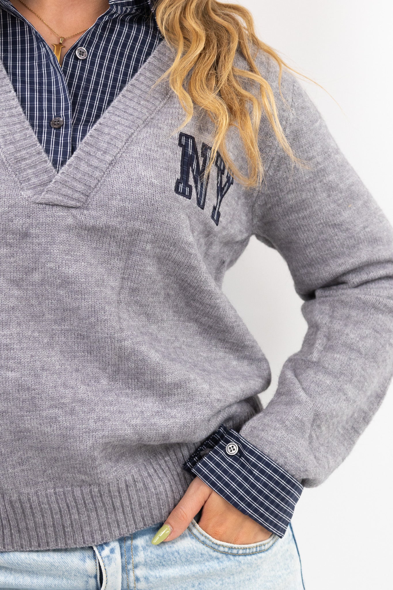 Layered V-Neck Sweater