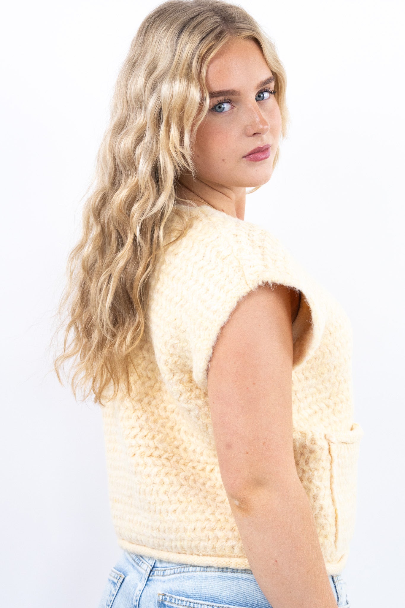 Chunky Knit Button Vest