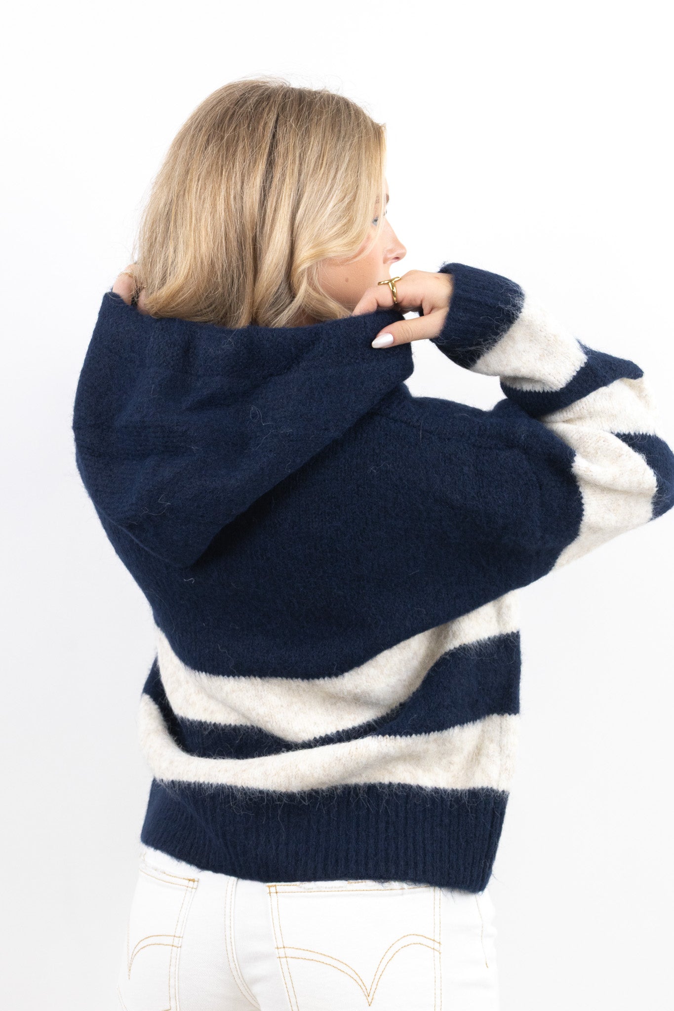 Fluffy Stripe Hoodie