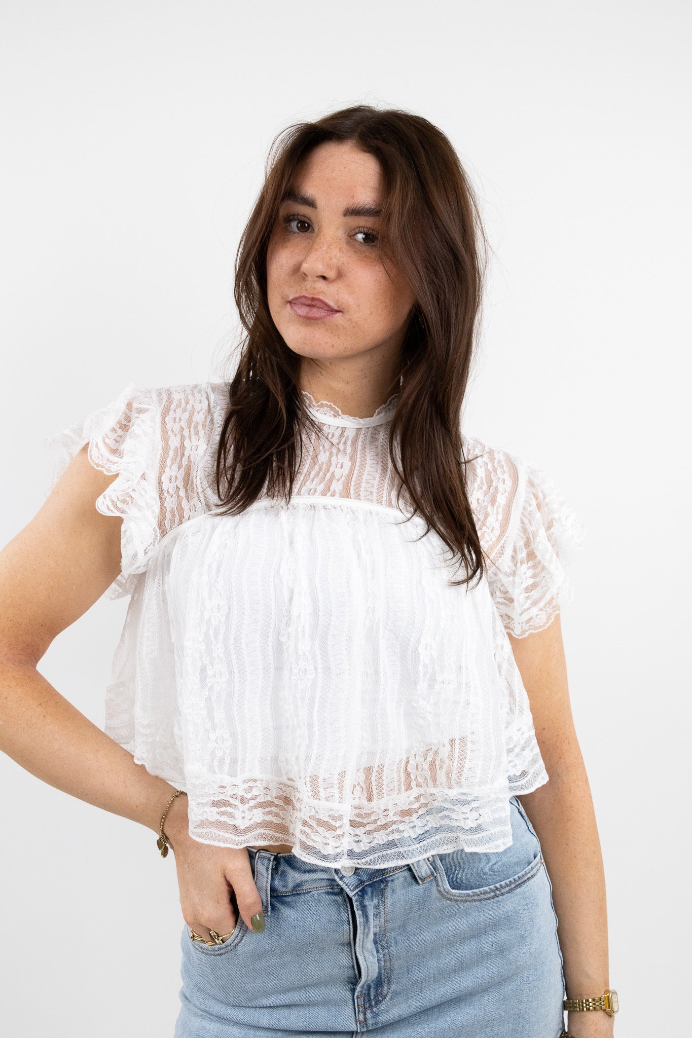 トップス BLOSSOM LACE TOPS TLGAVQUEEN Sexy Floral Lace Long Sleeve Cross Top Mesh V